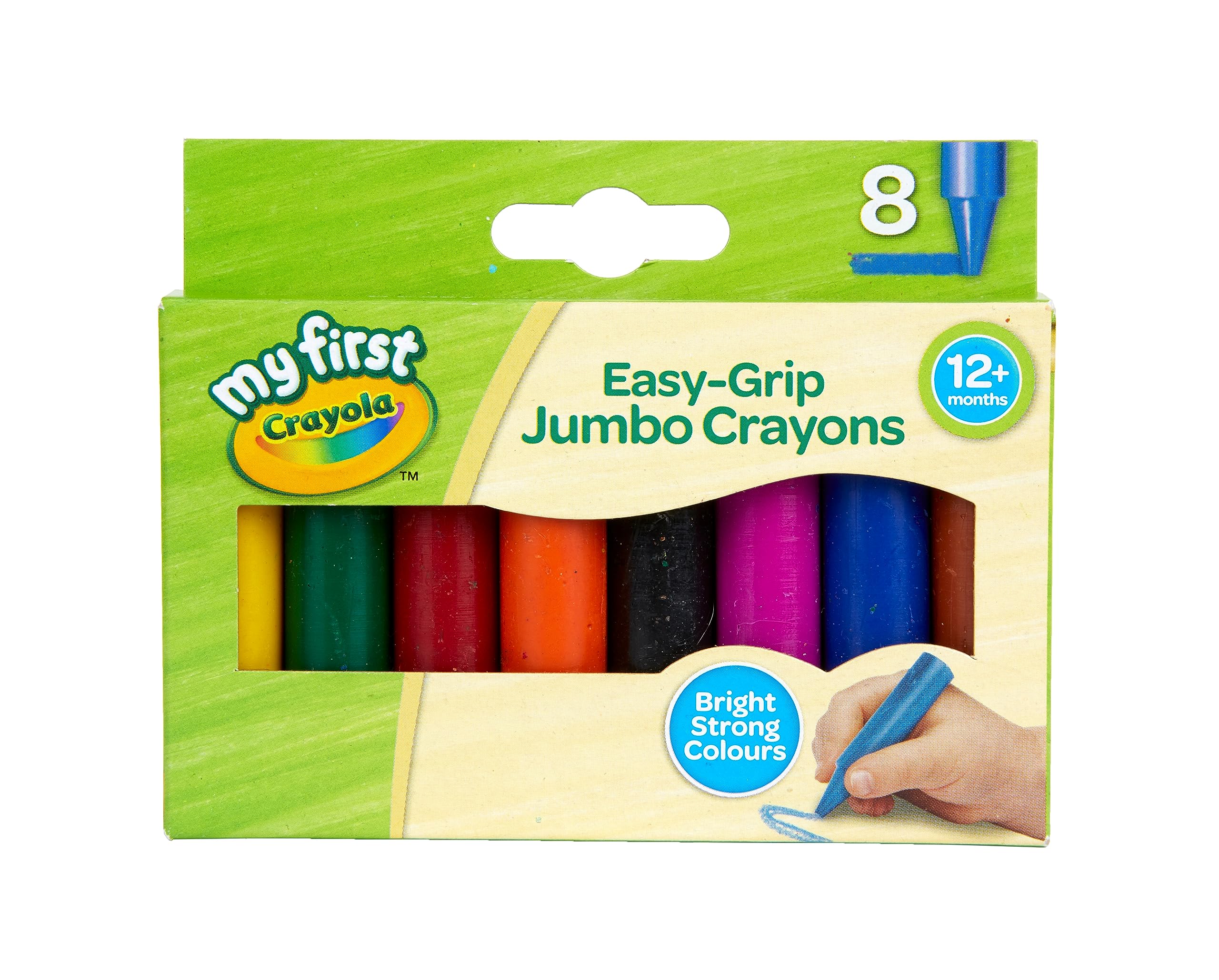 CRAYOLA MyFirst Jumbo Crayons - Easy-Grip Wax Crayons for Toddlers, Assorted Colors (Pack of 8)