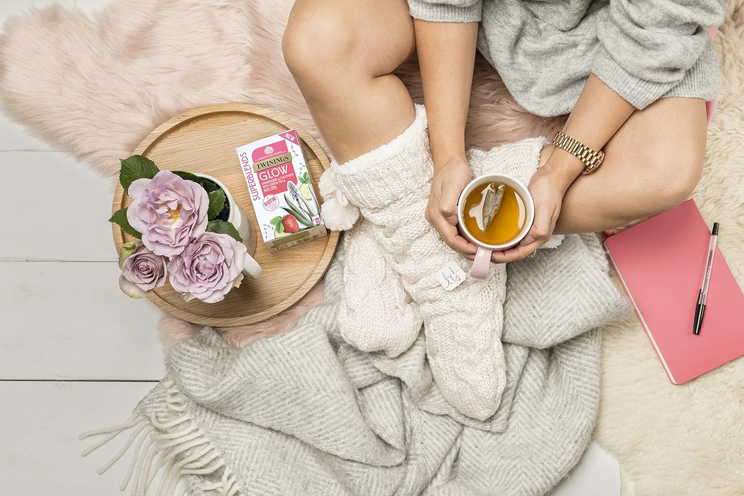 Twinings Superblends Glow Kräutertee mit Erdbeere, Gurke, grünem Tee und Aloe Vera (80 Teebeutel) 7