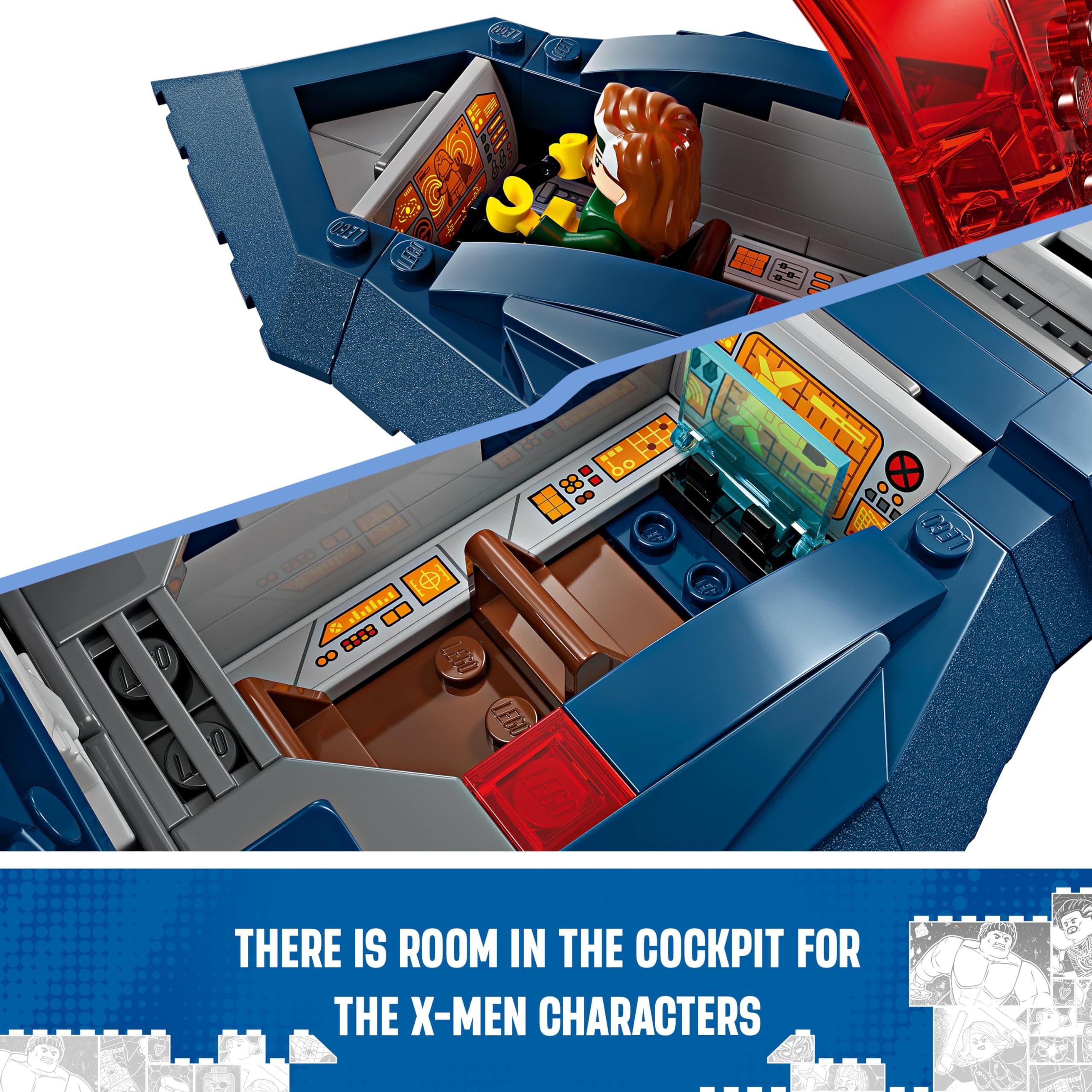 LEGO Marvel X-Men X-Jet Buildable Toy Plane - 359-Piece Set with 4 Minifigures for Kids 8+ 10