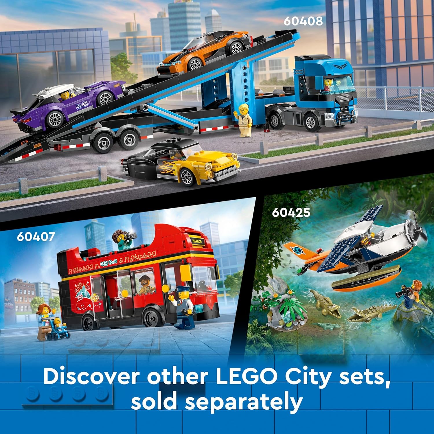 LEGO City Robot World Roller-Coaster Park Set 60421 - Building Toy with Mech, Arcade & Minifigures 8