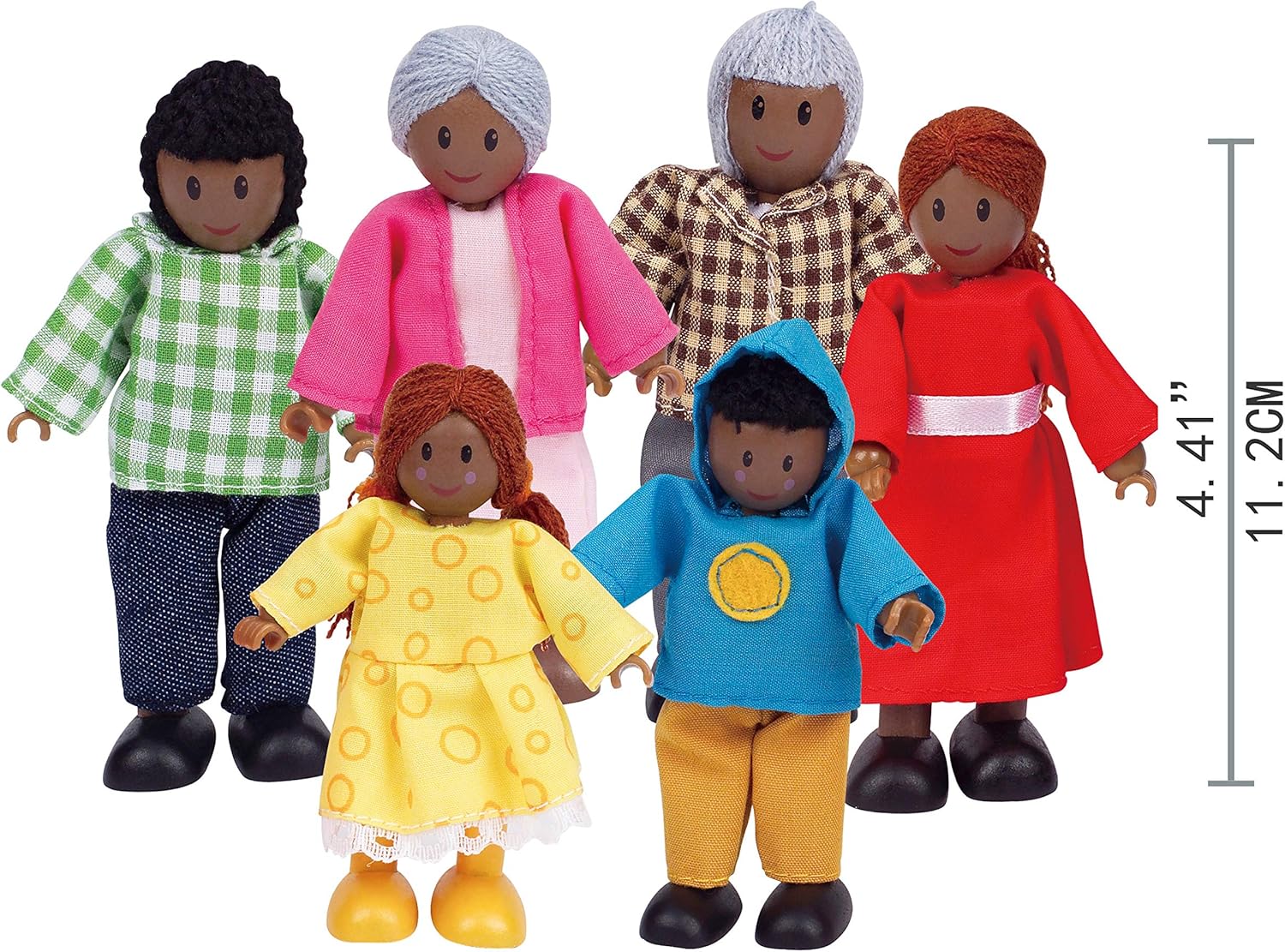 Hape E3501 Happy Family - African American Wooden Dolls House Playset for Kids 3+ 5