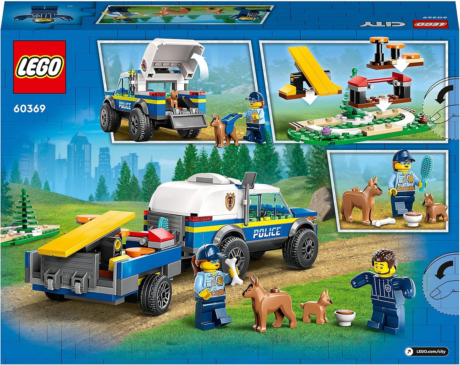 LEGO City Mobiles Polizeihunde-Trainingsset 60369 – SUV-Spielzeug mit Anhänger und Welpenfiguren für Kinder ab 5 Jahren 4