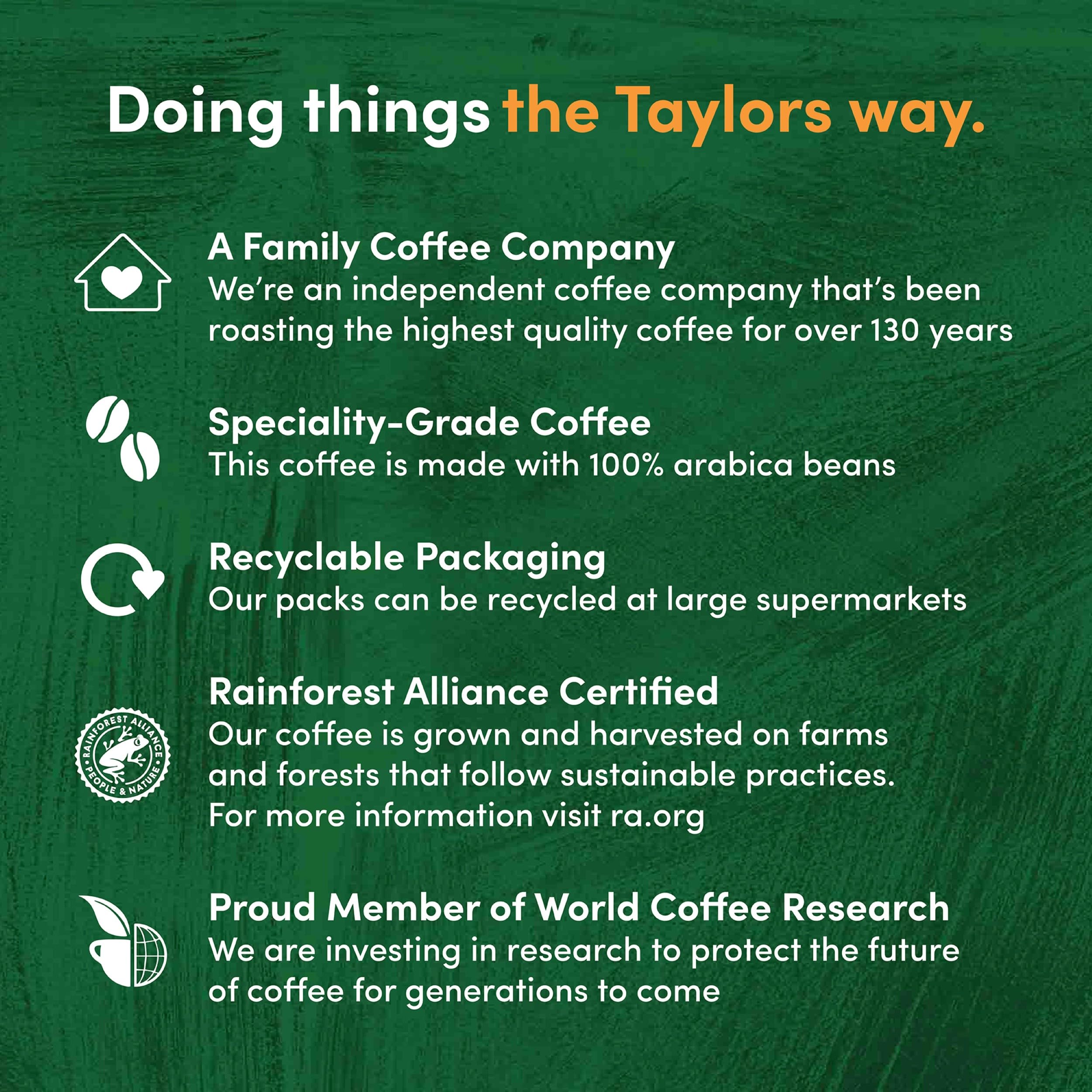 Taylors of Harrogate Flying Start Ground Coffee - Dark Roast, Hazelnut & Dark Chocolate Notes | 6 x 200g 5