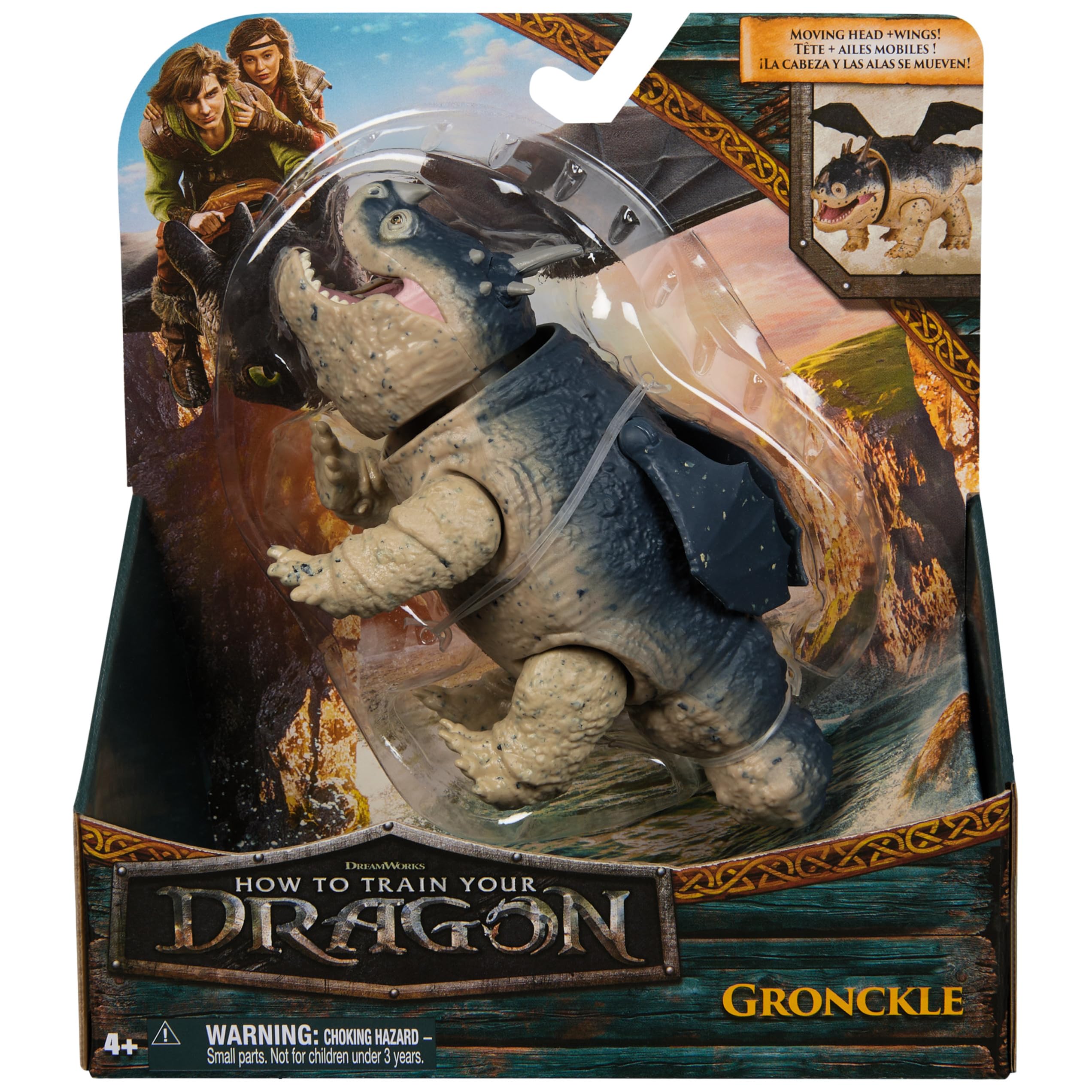 Dreamworks Dragons Gronckle Action Figure - 13 cm Collectible with Articulated Wings & Bobblehead | Age 4+ 2