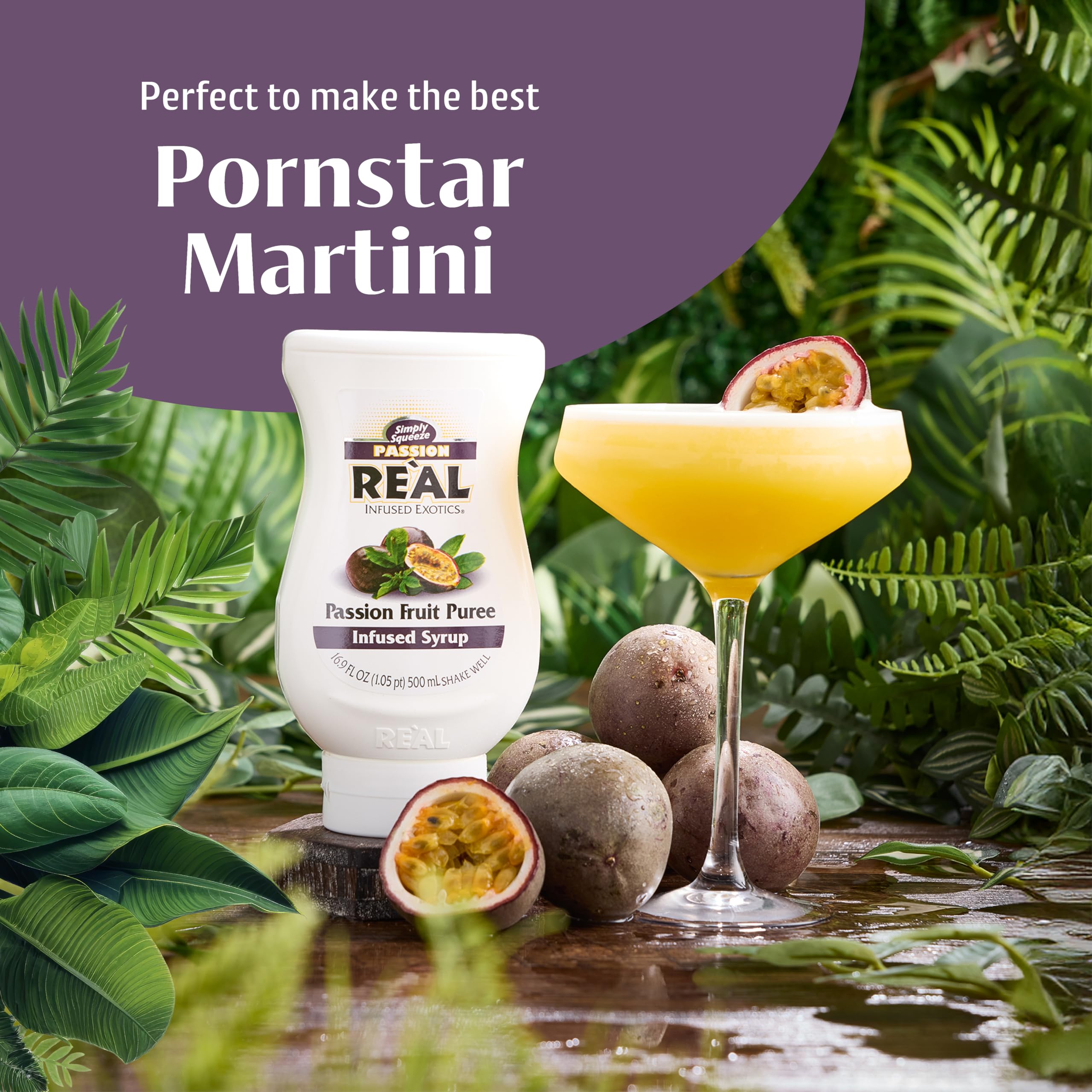 RE"AL Syrups Passion Fruit Puree Infused Fruit Syrup for Cocktails, Cooking & Baking 9