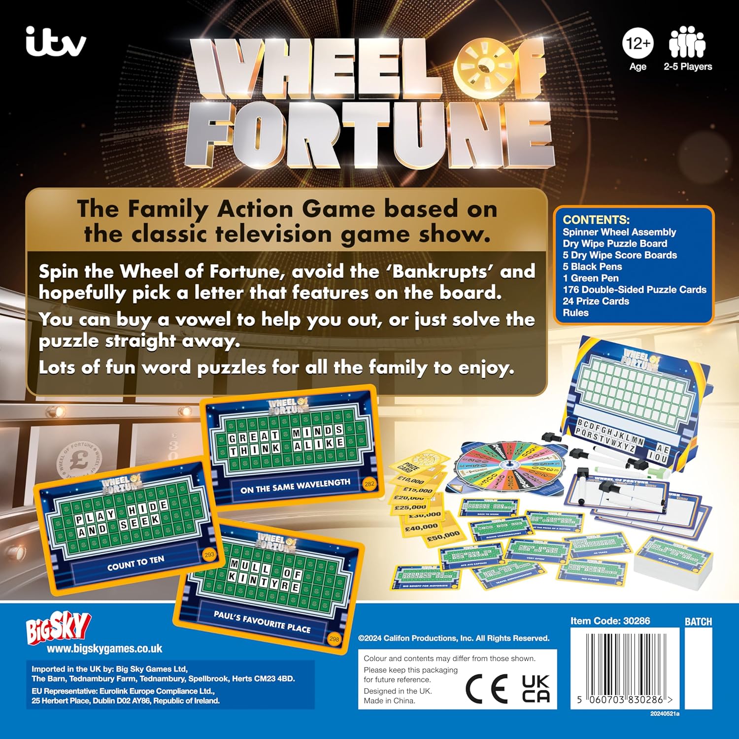 Big Sky Games Wheel of Fortune Family Board Game 6