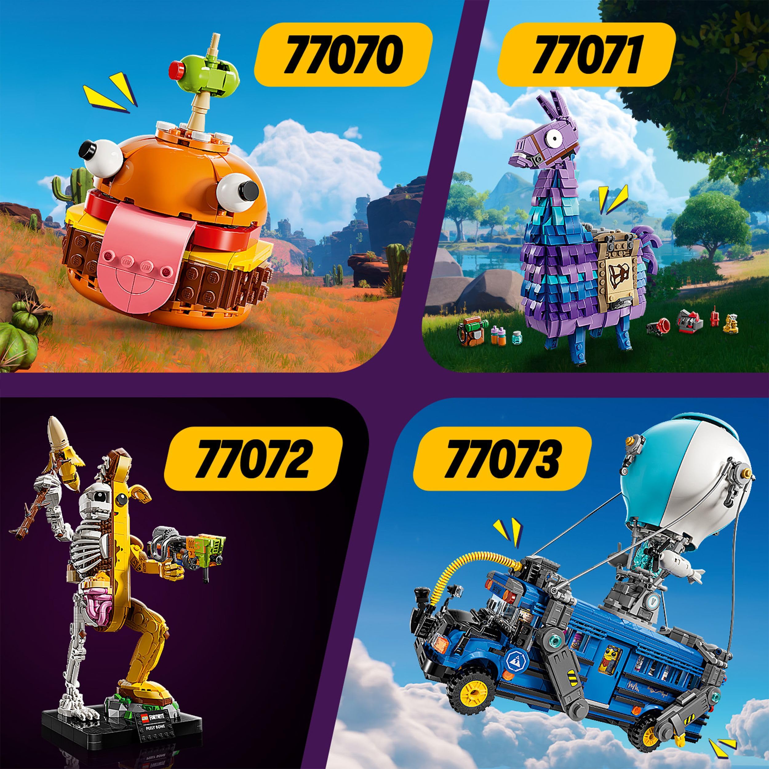 LEGO Fortnite Battle Bus Toy - Video Game Vehicle Model Kit w/ 9 Character 5