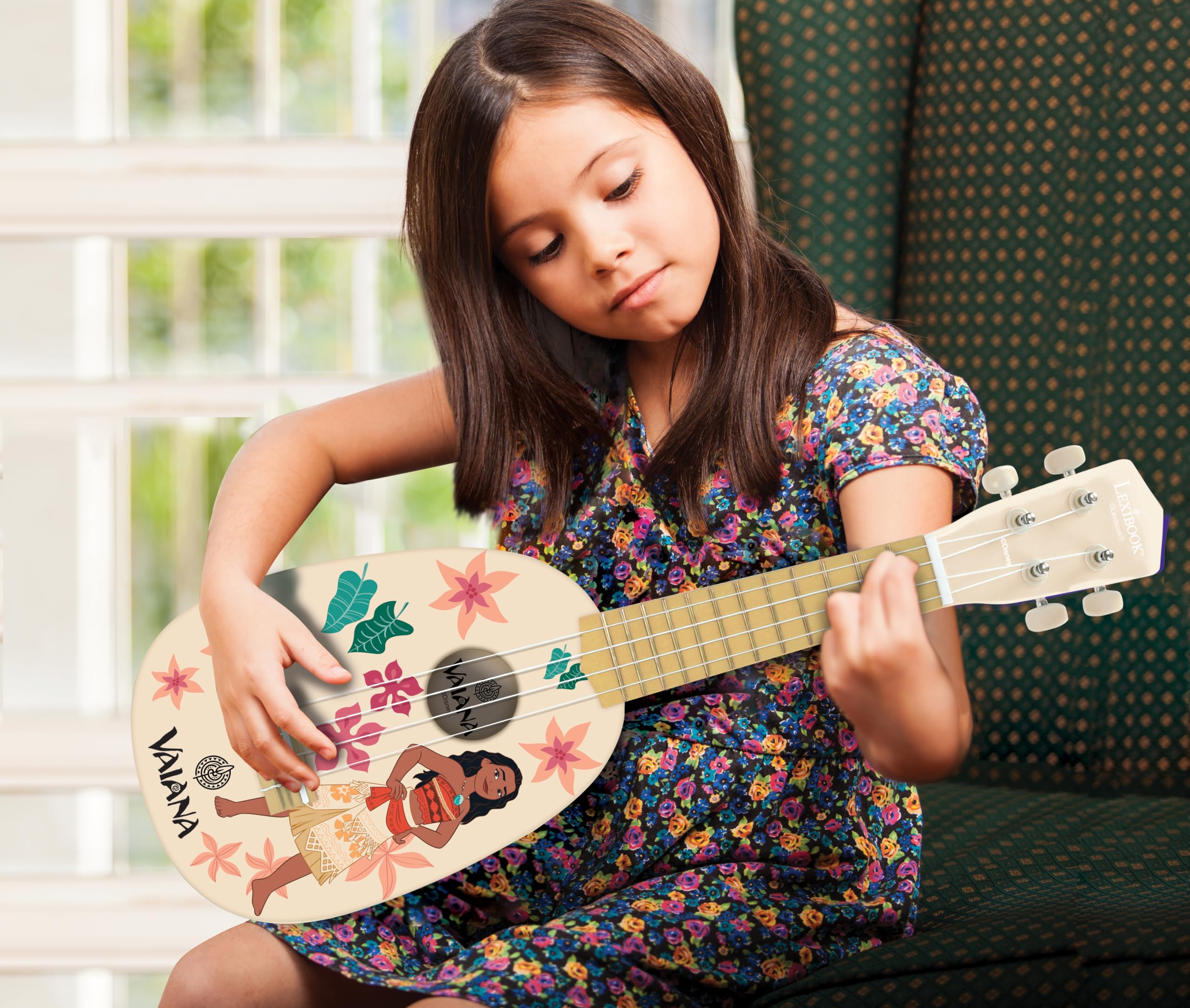 Lexibook Disney Moana My First Wooden Ukulele - 4 Nylon Strings, 53 cm 3