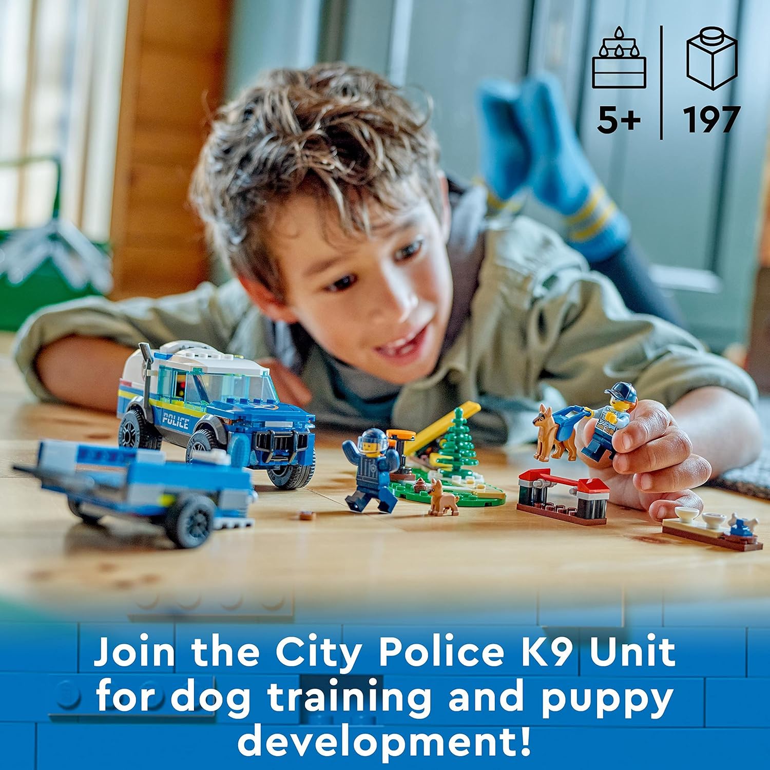 LEGO City Mobiles Polizeihunde-Trainingsset 60369 – SUV-Spielzeug mit Anhänger und Welpenfiguren für Kinder ab 5 Jahren 3