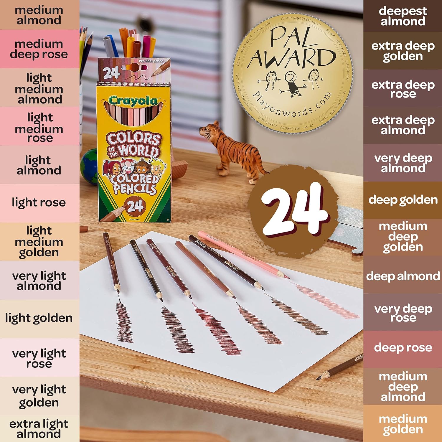 Crayola Colours of the World Coloured Pencils - 24 Multicultural Skin Tone Pencils for Kids 3+ 7