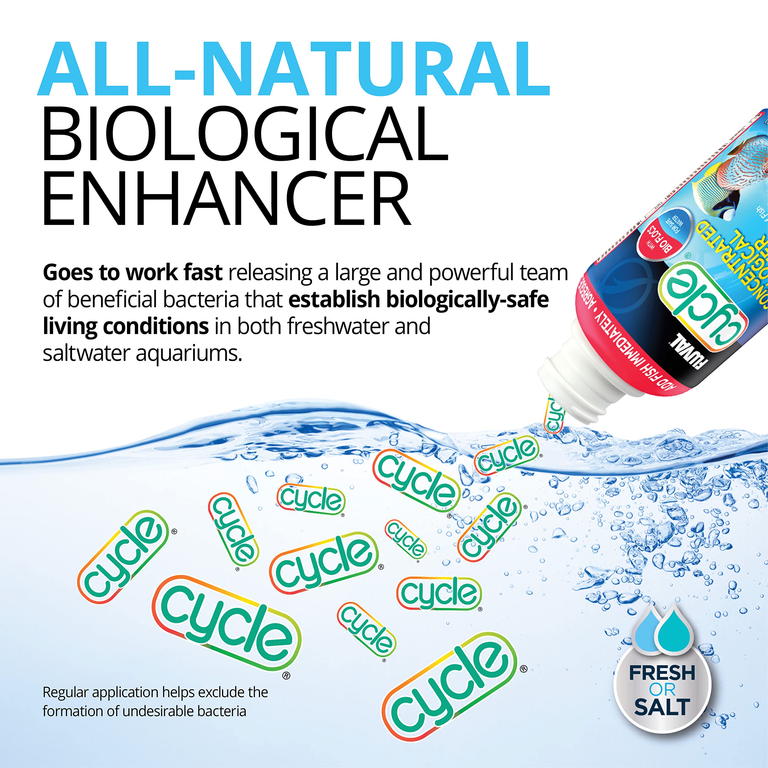 Fluval Cycle Biological Enhancer Water Treatment - Immediate Beneficial Bacteria Inoculation | 8.4 Oz Liquid