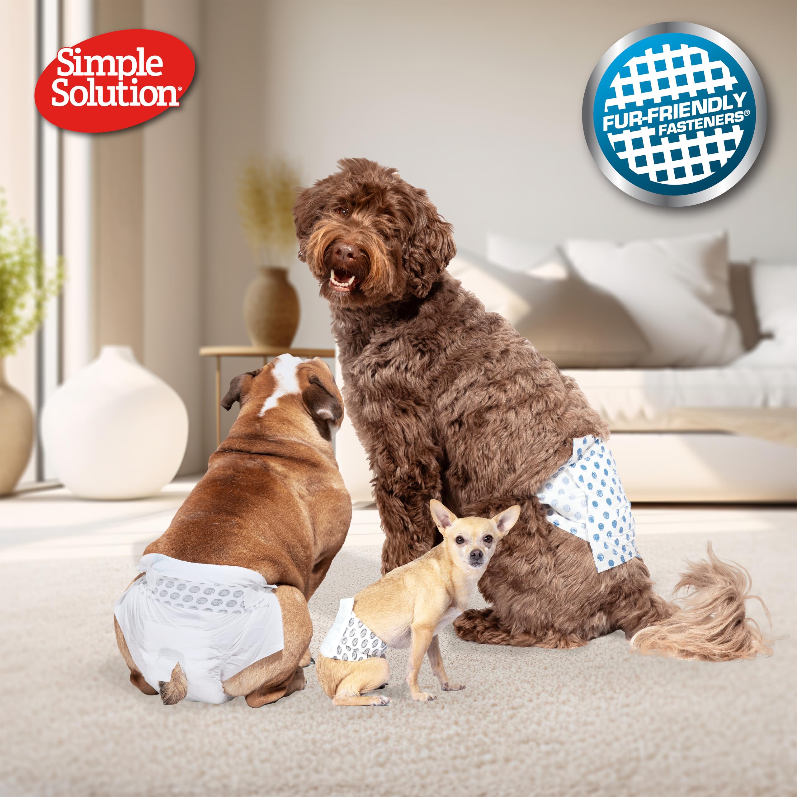 Simple Solution Disposable Dog Nappies - Toy Size for Males up to 4.5kg | 12 Pack 3