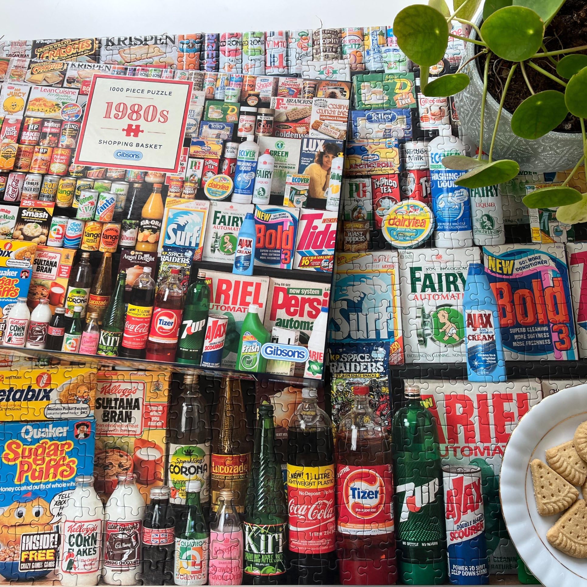 Gibsons 1980s Shopping Basket Jigsaw Puzzle - 1000 Pieces, Robert Opie Design | Recycled Board