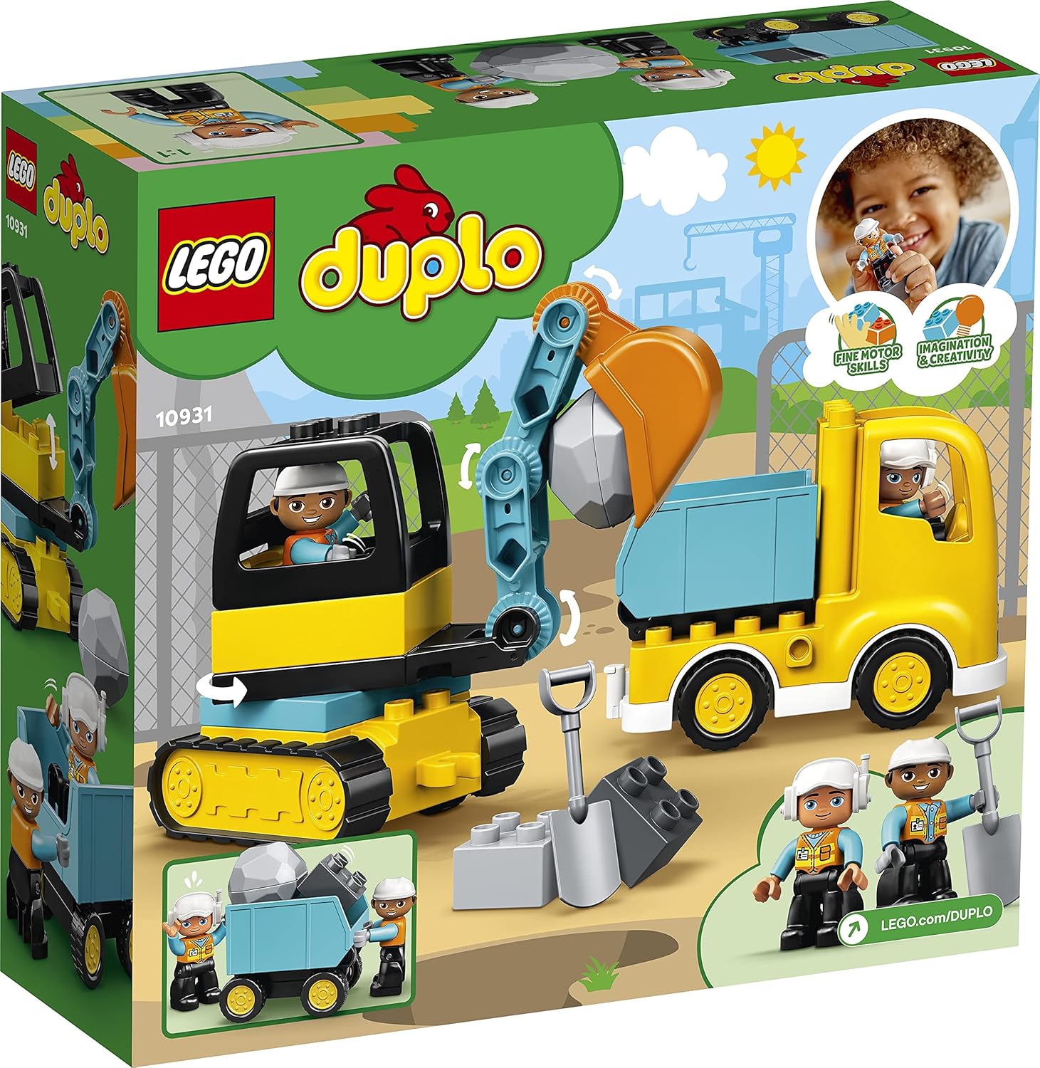 LEGO DUPLO Town Truck & Tracked Excavator Construction Playset for Toddlers 2+ 16