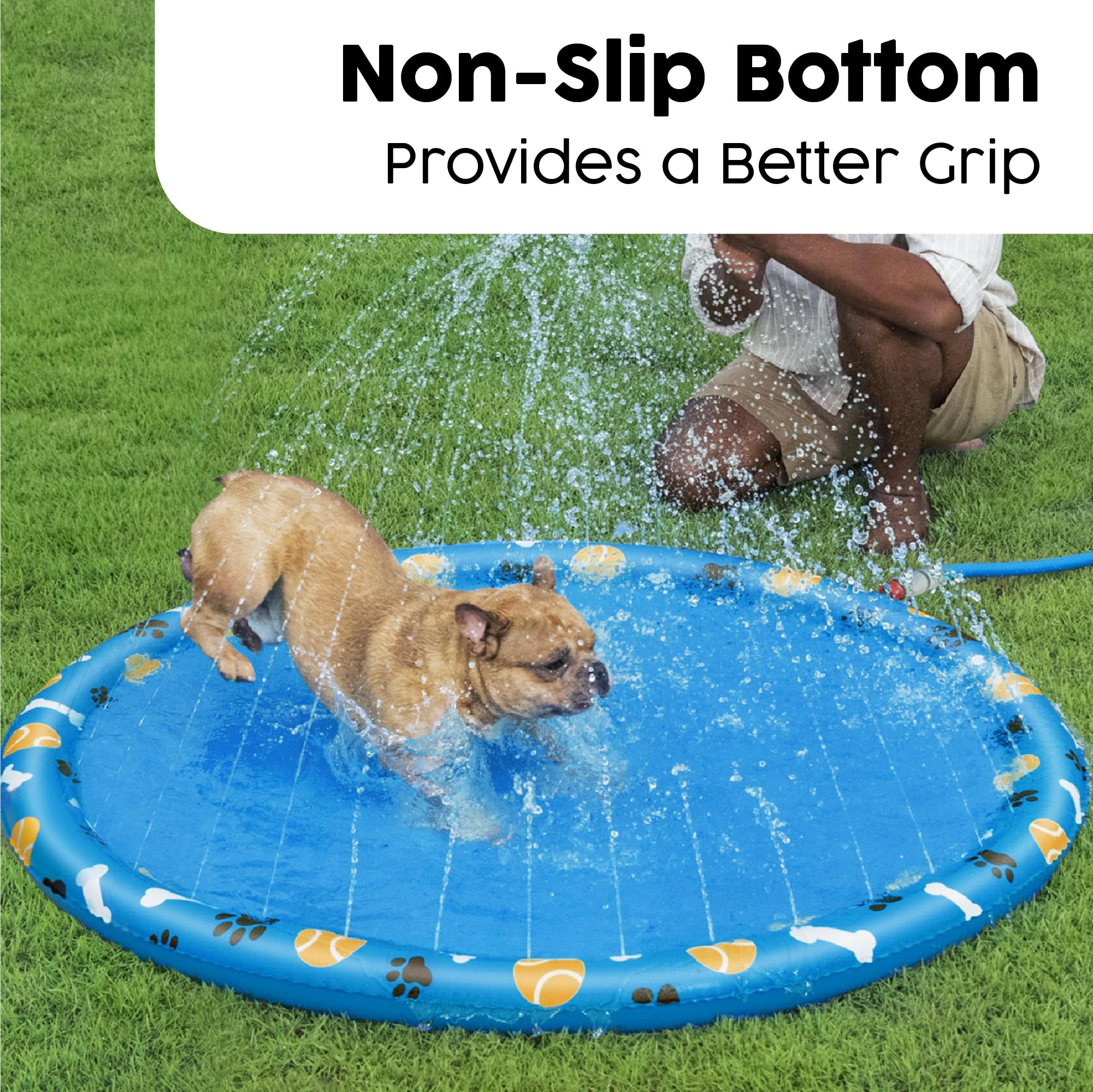 Bestway Dog Splash Pad Sprinkler Mat - Non-Slip Cooling Fun | Durable PVC | 60x240x240mm 3