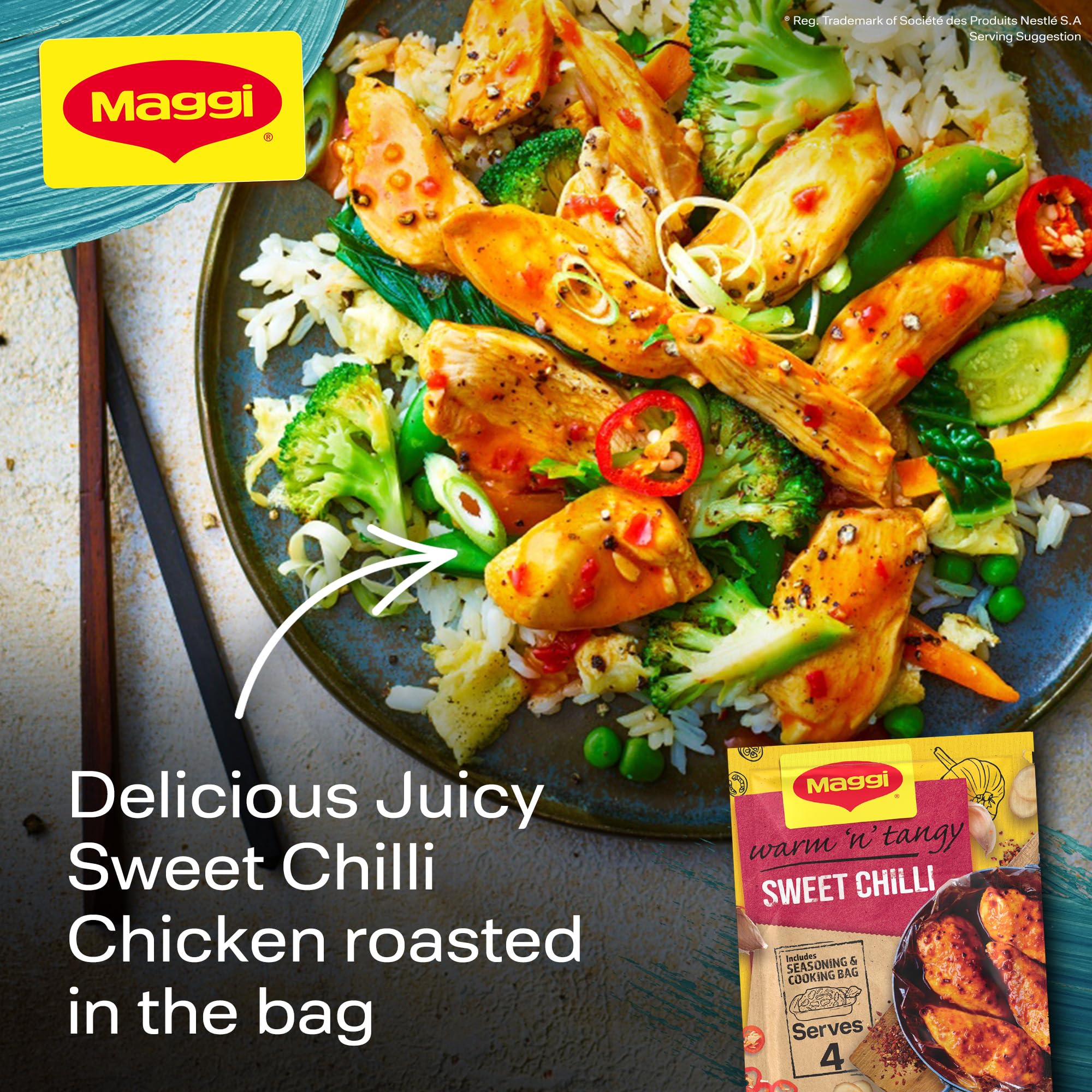 MAGGI - So Juicy Sweet Chilli Recipe Mix 44g 3
