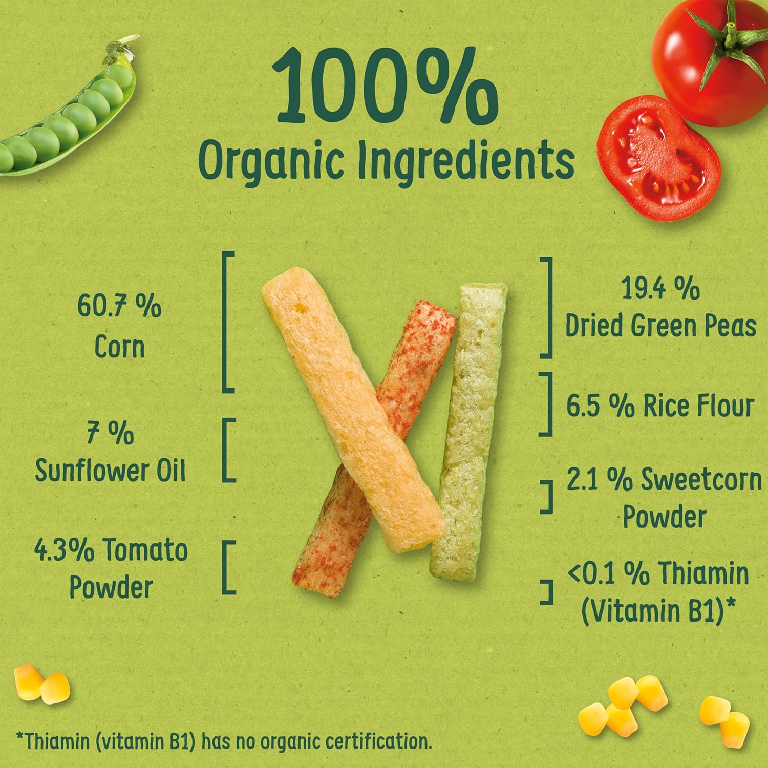 Organix Melty Organic Veggie Sticks 7+ Months 45g (Pack of 3) 5