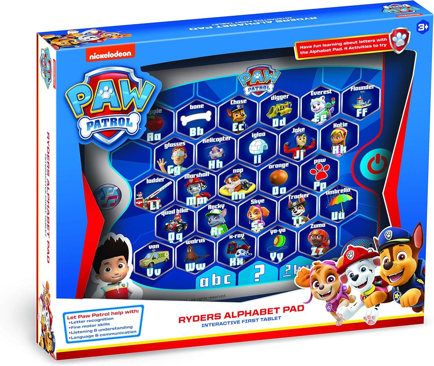 PAW Patrol Ryder's Alphabet Tablet Toy - Interactive Educational Learning for Kids 3-5 Years