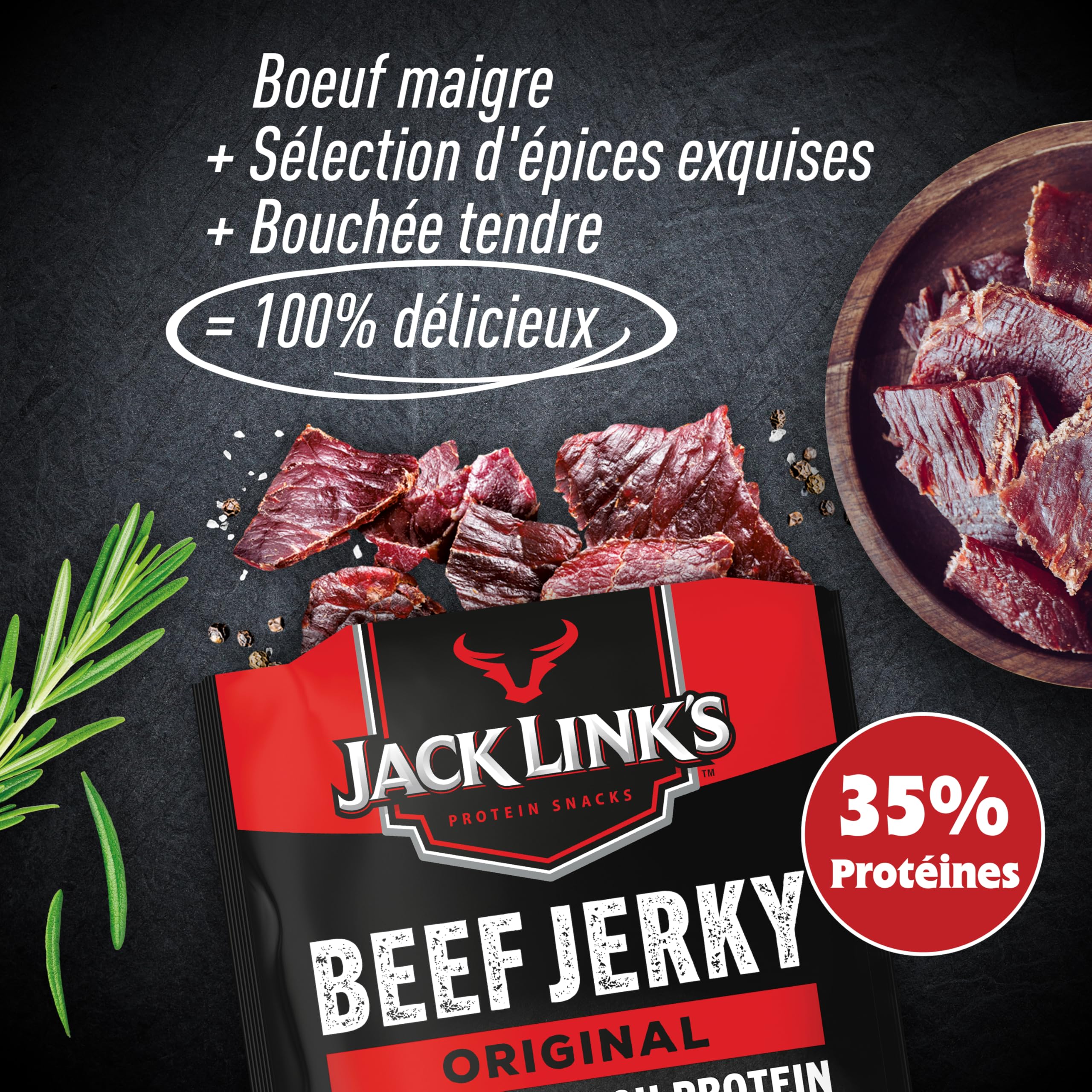Jack Link's Beef Jerky Original, Box mit 12 x 40 g, proteinreicher Trockenfleisch-Snack 7