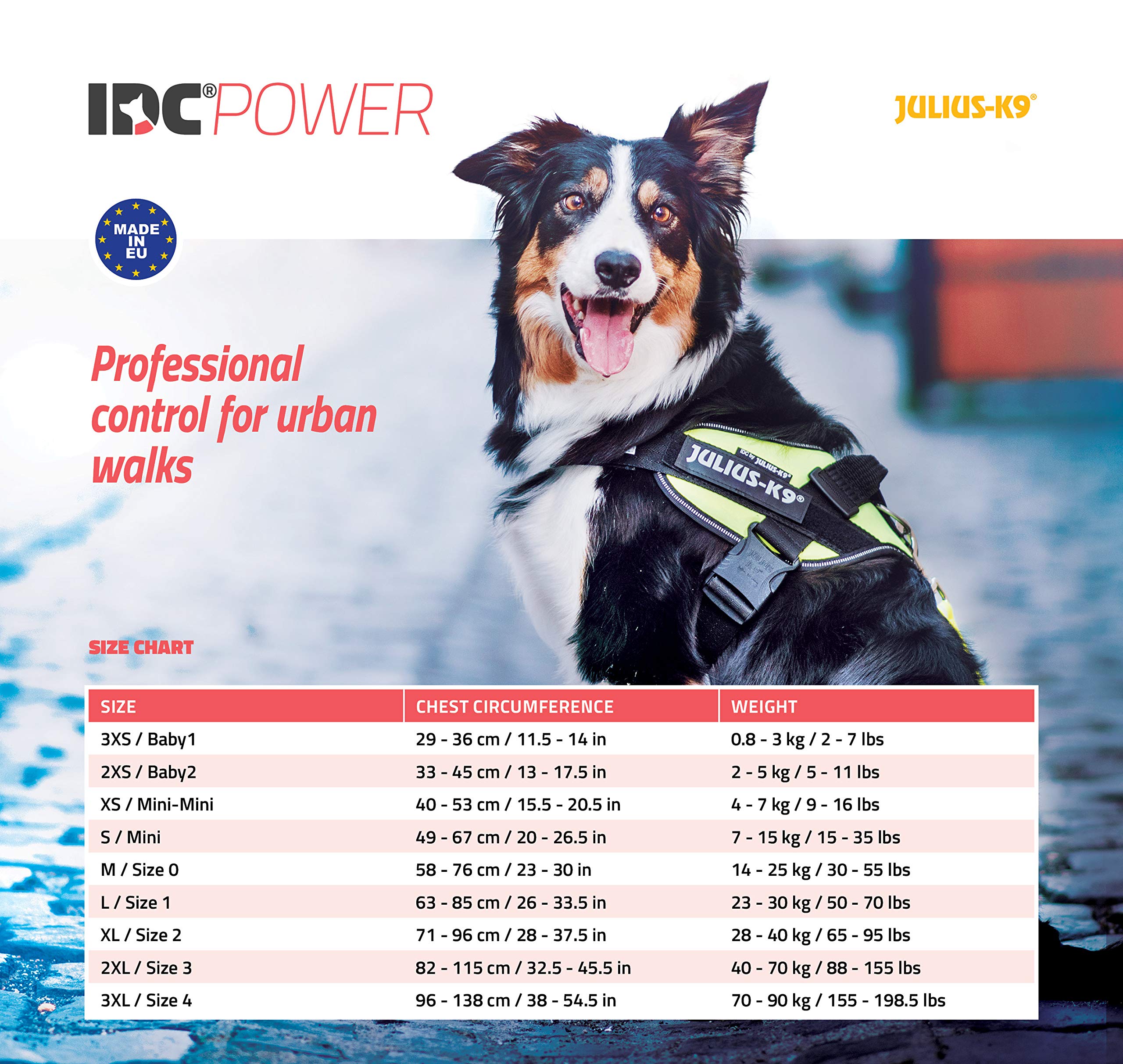 Julius-K9 IDC Powerharness - Vest Harness for Dogs | Size XS/Mini-Mini | Mixed Heart Limited Edition