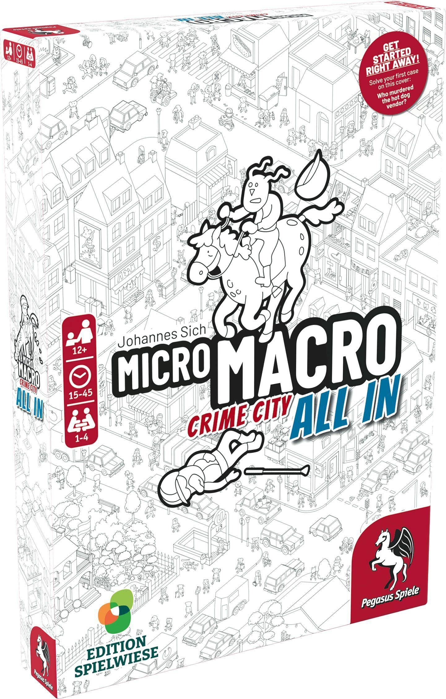 Pegasus Spiele MicroMacro: Crime City 3 - All In Board Game | Ages 12+ | 1-4 Players 1