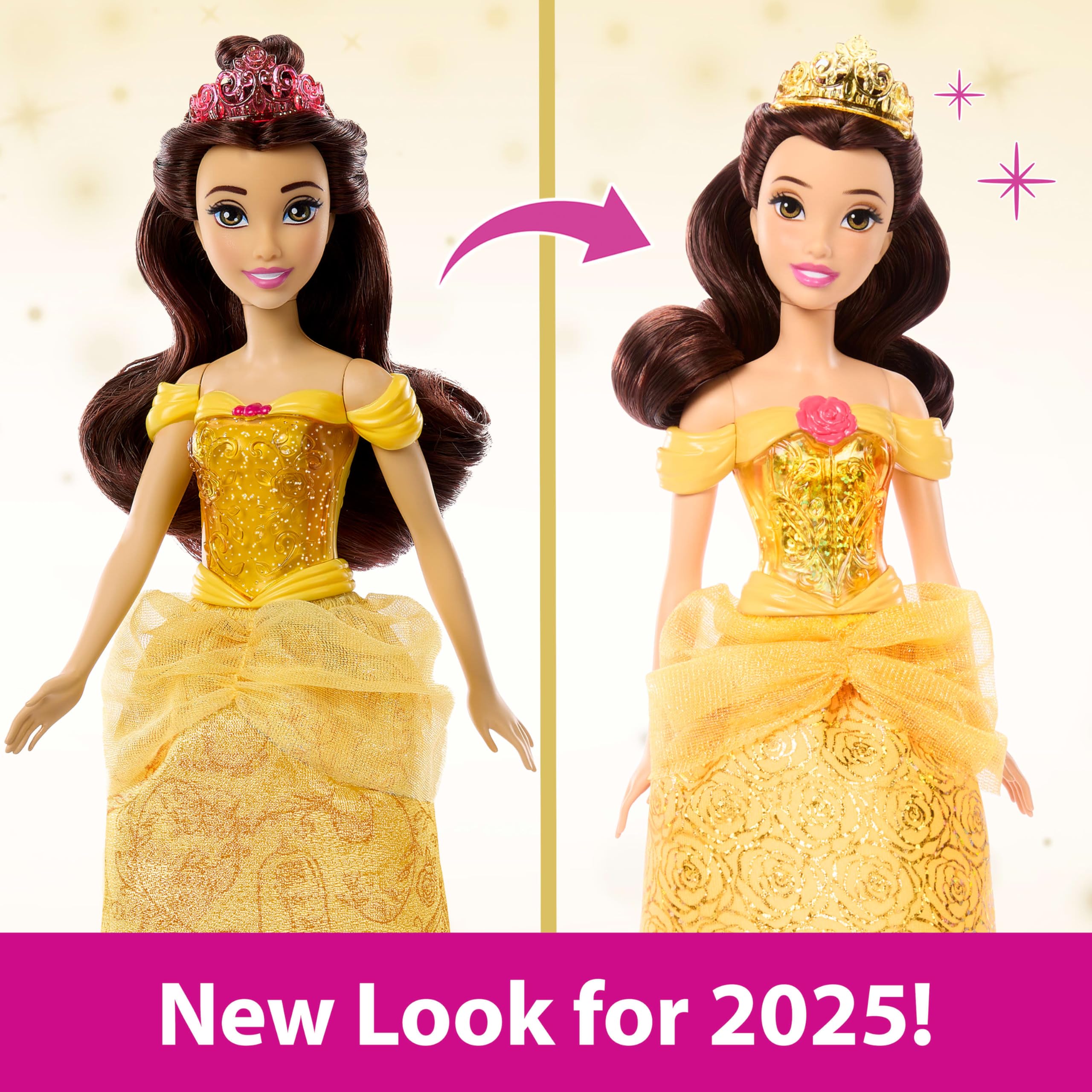 Disney Princess Belle Posable Fashion Doll - Sparkling Movie-Inspired Outfit & Accessories 8