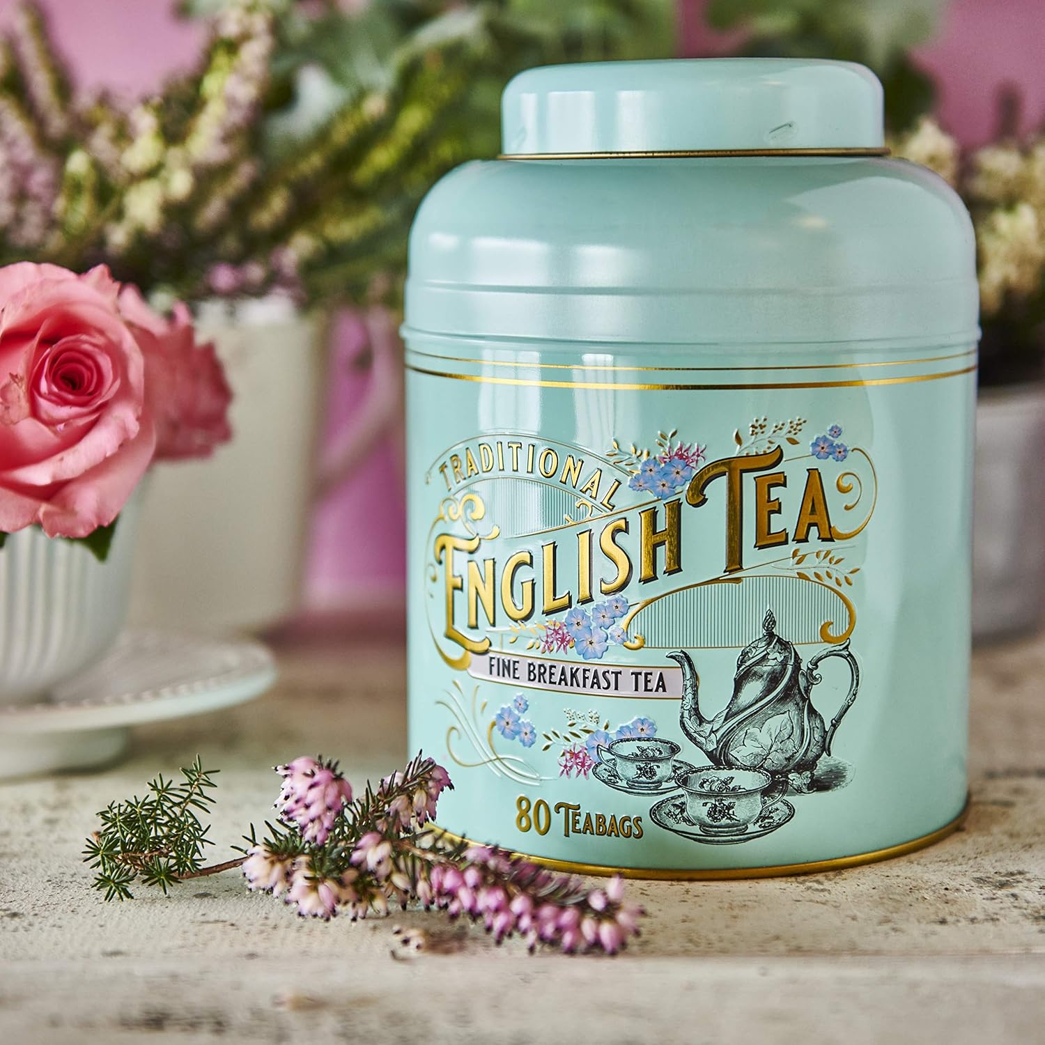 New English Teas - Vintage Victorian Tea Tin Caddy with 240 English Breakfast Teabags (TT37) 5