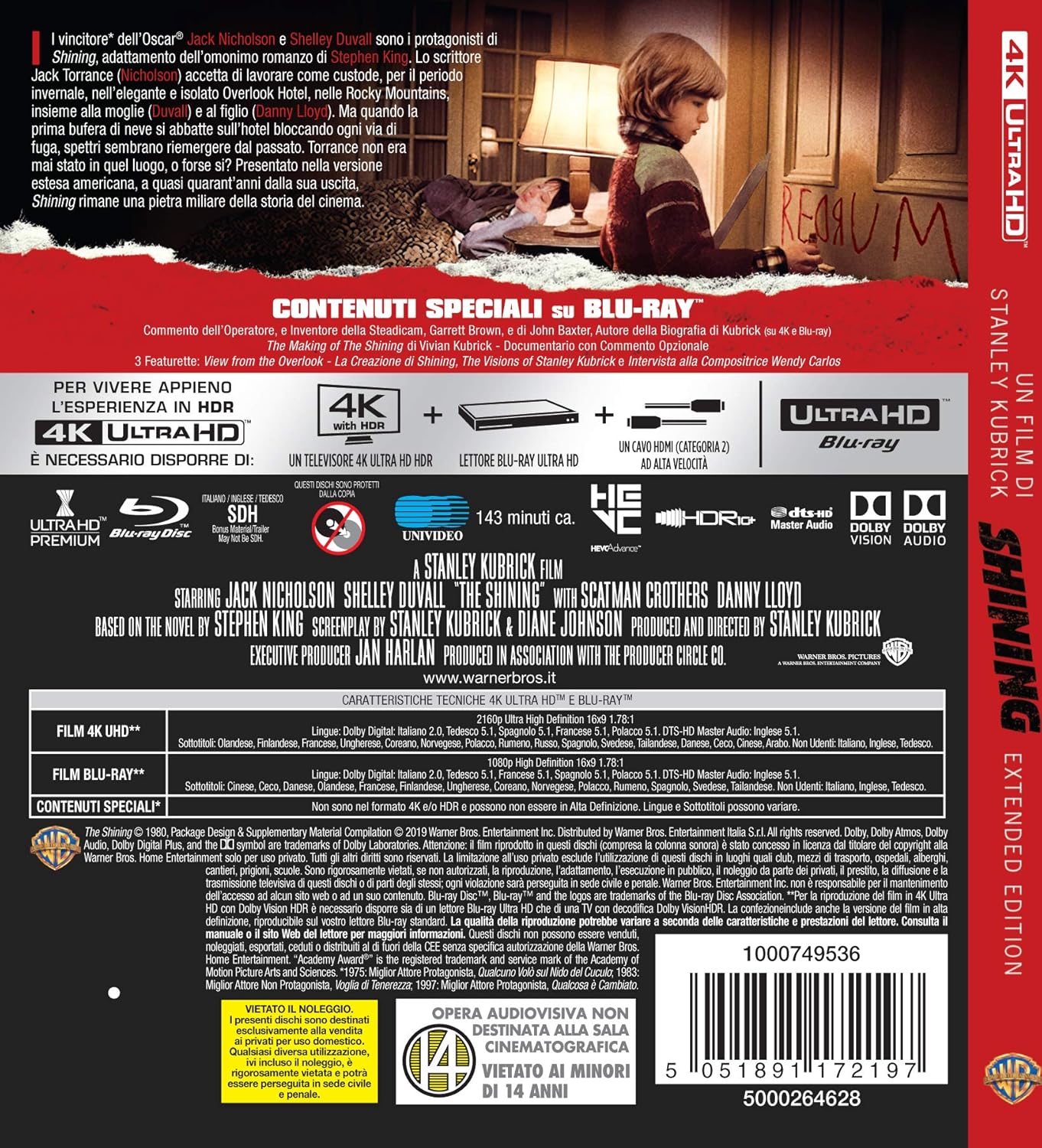 The Shining (1980) - Extended Edition [4K Ultra HD + Blu-ray]