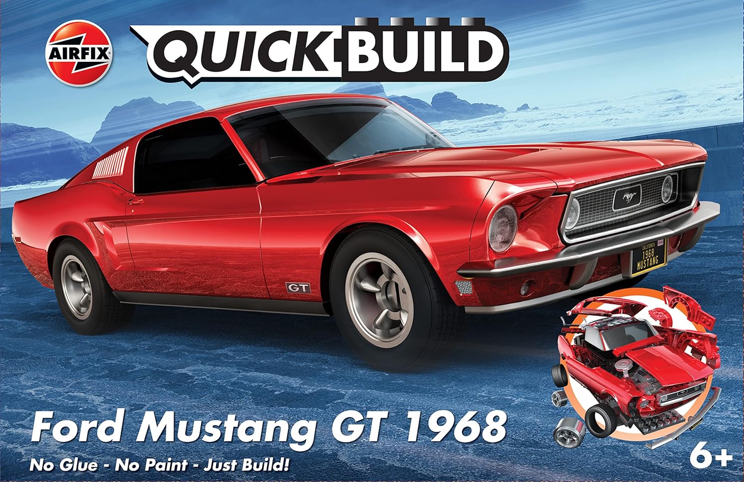 Airfix J6035 Quick Build Ford Mustang GT 1968 - Snap Together Model Kit for Kids & Adults 8
