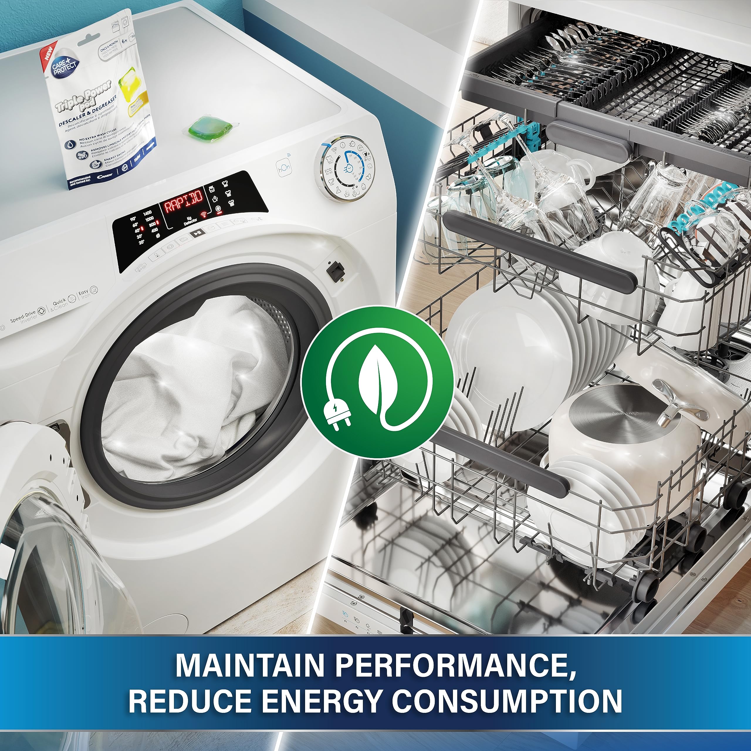 CARE + PROTECT Triple Power Pod Descaler & Degreaser for Washing Machine & Dishwasher - 6 Pack 5