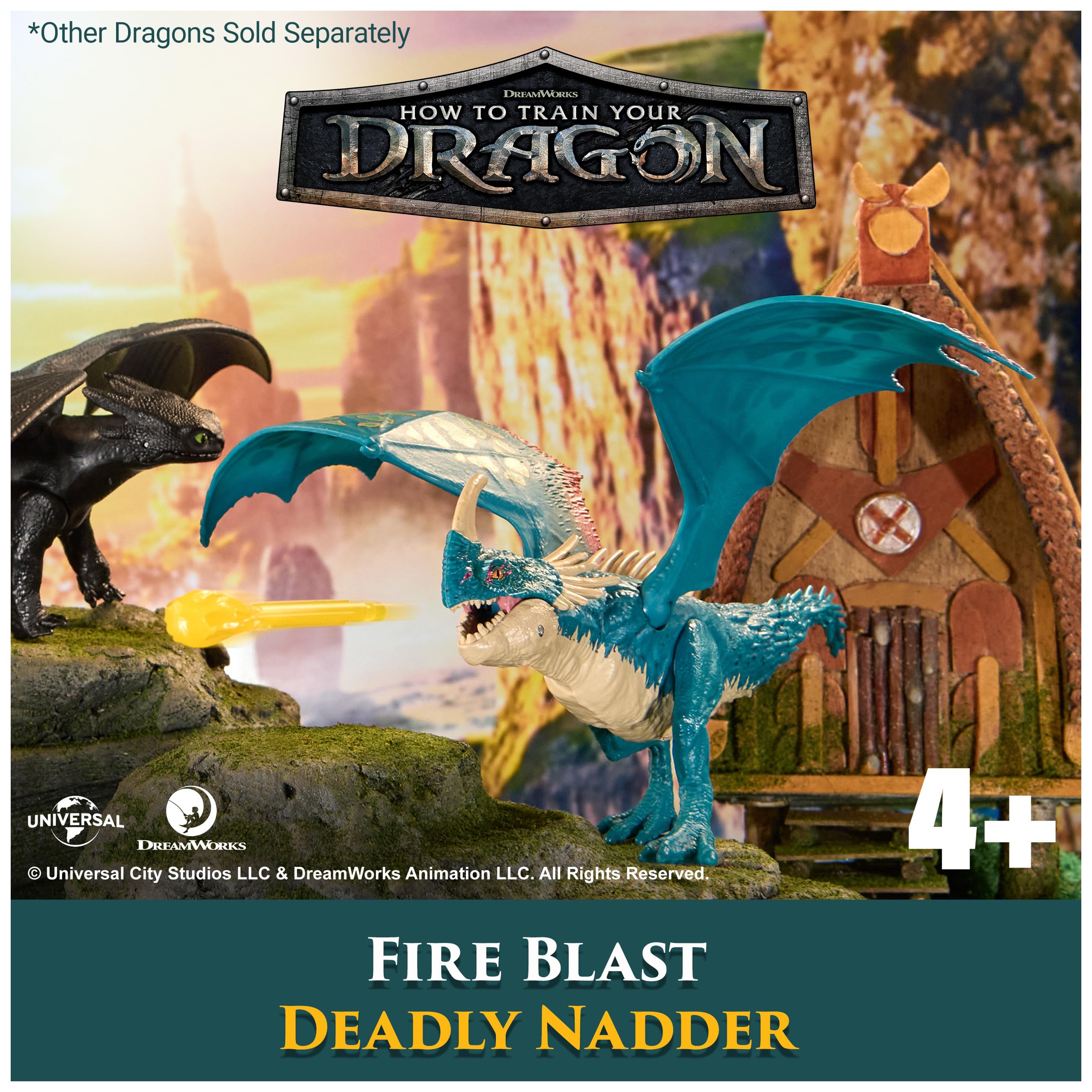Dreamworks Dragons Battle Dragons Fire Blast Deadly Nadder - 10" Action Figure with Fire Projectile 9