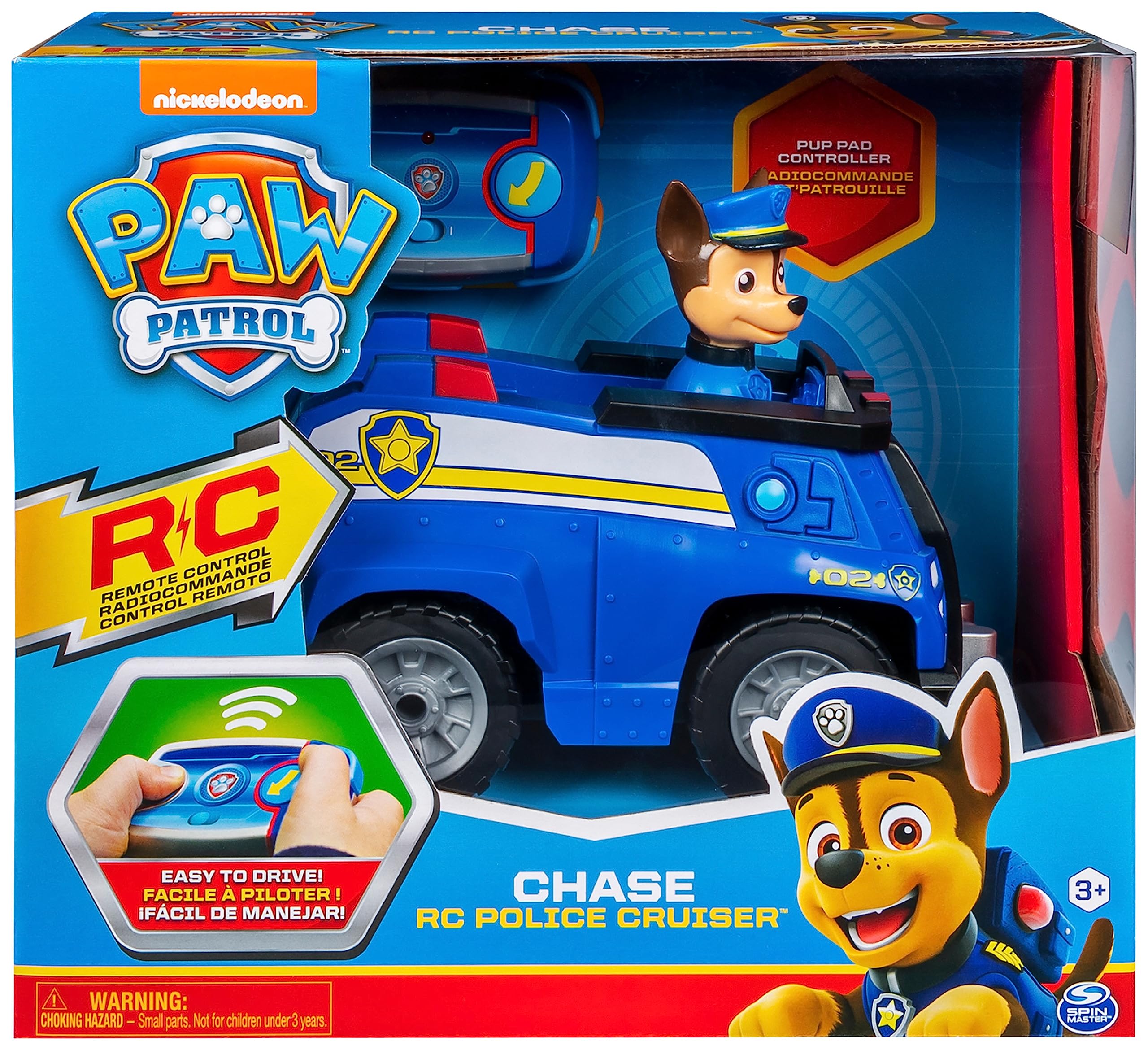 Paw Patrol Chase Remote Control Police Cruiser with 2-Way Steering | Ages 3+ 4