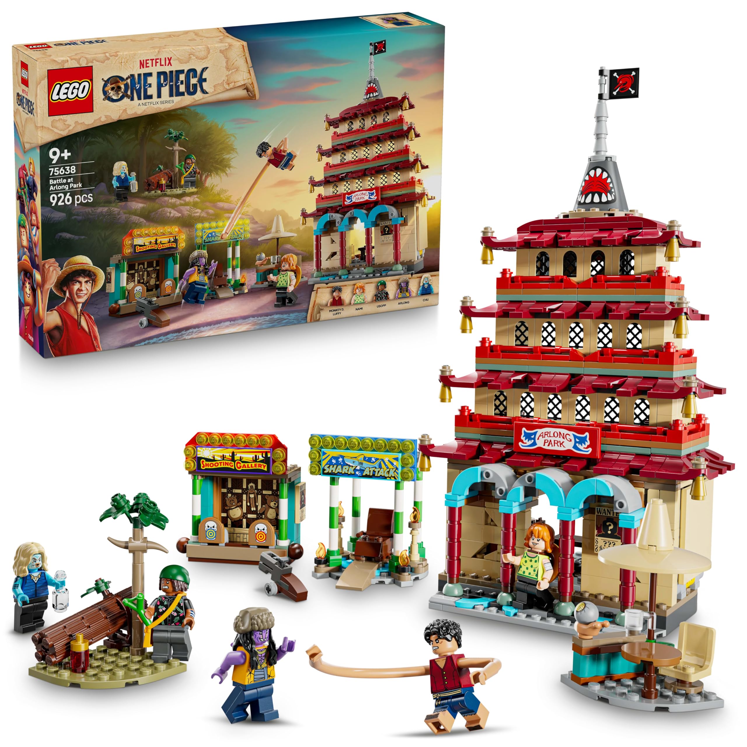 LEGO ONE PIECE Battle at Arlong Park - 926-Piece Building Set with 5 Minifigures for Kids 9+
