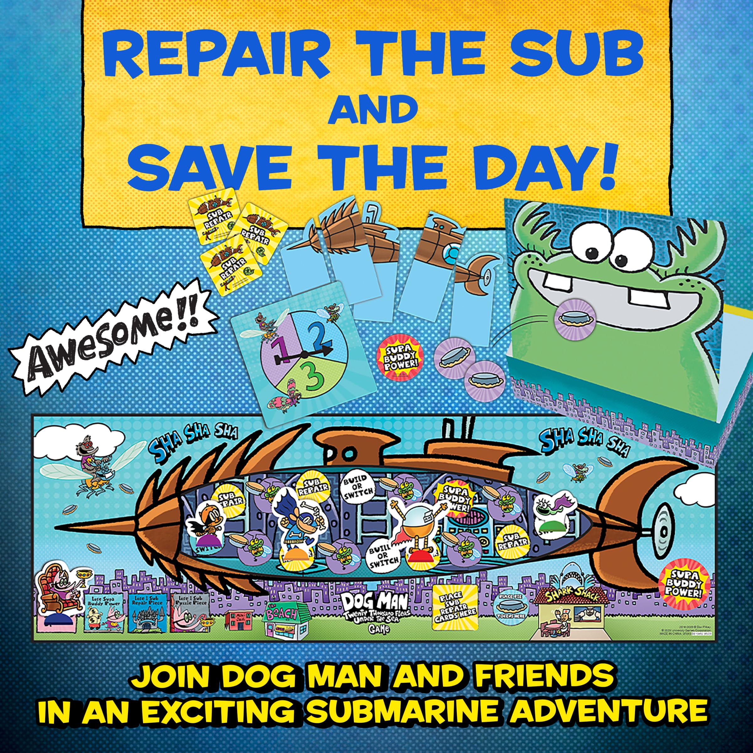 University Games Dog Man 20,000 Fleas Under the Sea Board Game 6