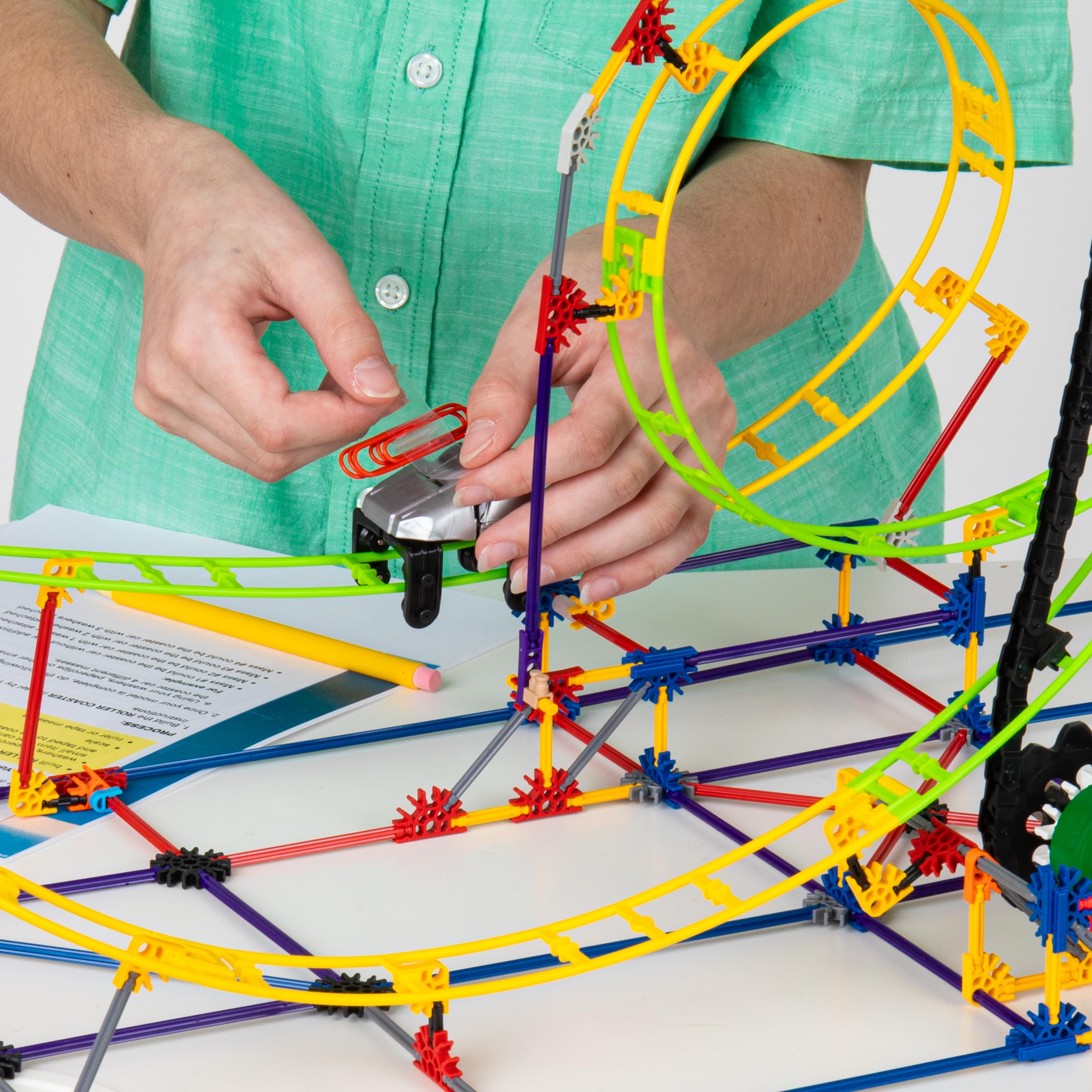 K"nex STEM Explorations Achterbahn-Bausatz – Motorisiertes Lernspielset für Kinder ab 8 Jahren 9