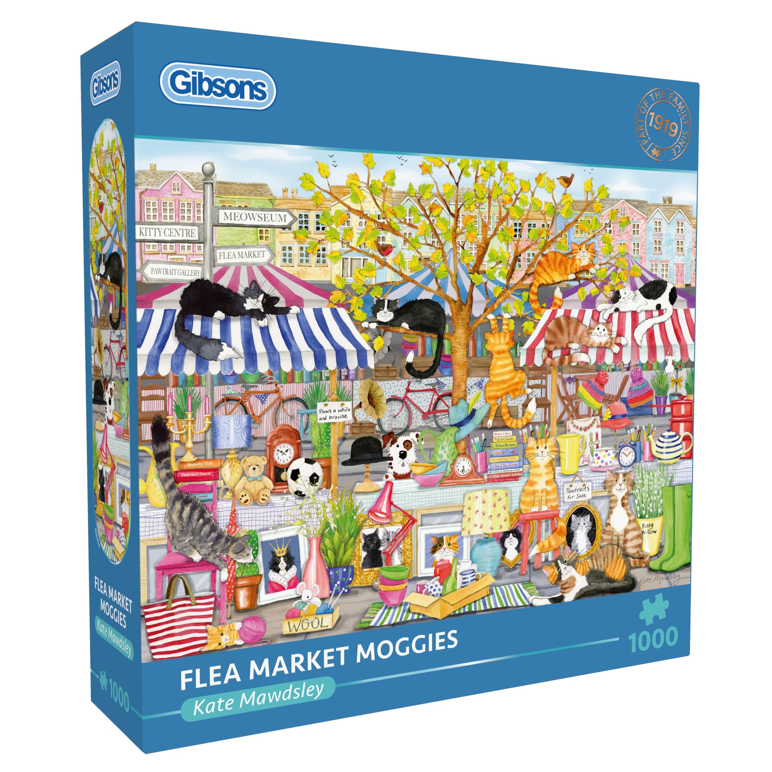 Gibsons Flea Market Moggies Jigsaw Puzzle - 1000 Pieces | 68 x 49 cm
