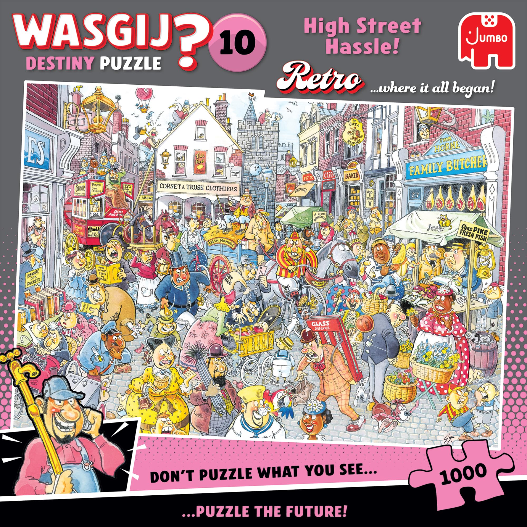 Wasgij Retro Destiny 10 High Street Hassle! Jigsaw Puzzle - 1000 Pieces, Adult