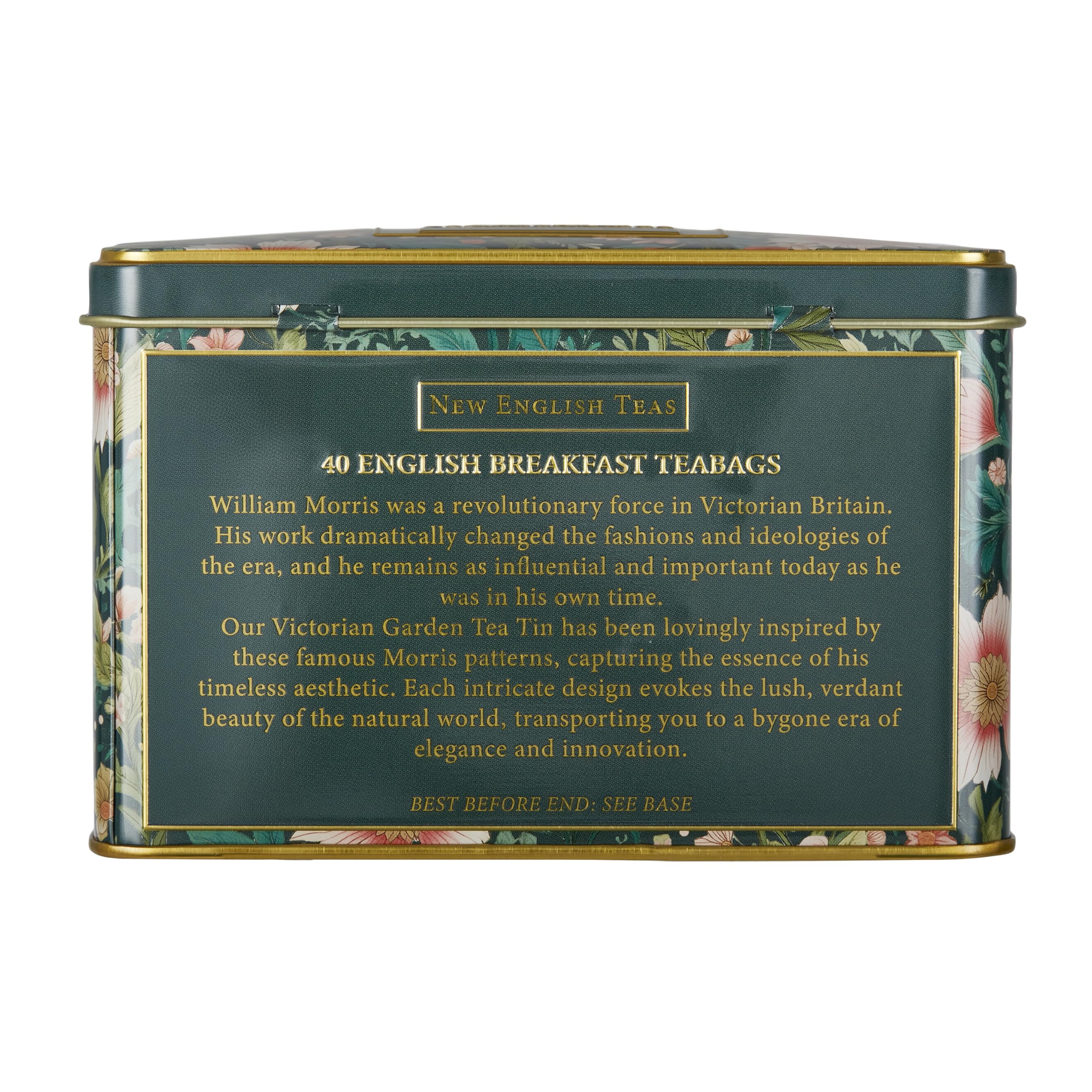 New English Teas Victorian Garden Tea Tin with 40 English Breakfast Teabags 8