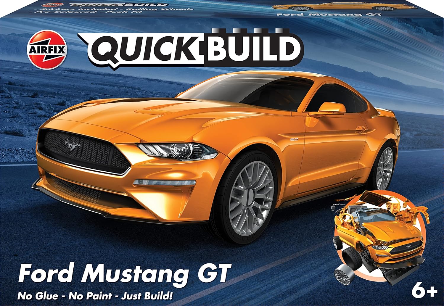 Airfix J6036 Quick Build Ford Mustang GT - Snap-Together Model Kit for Kids & Adults