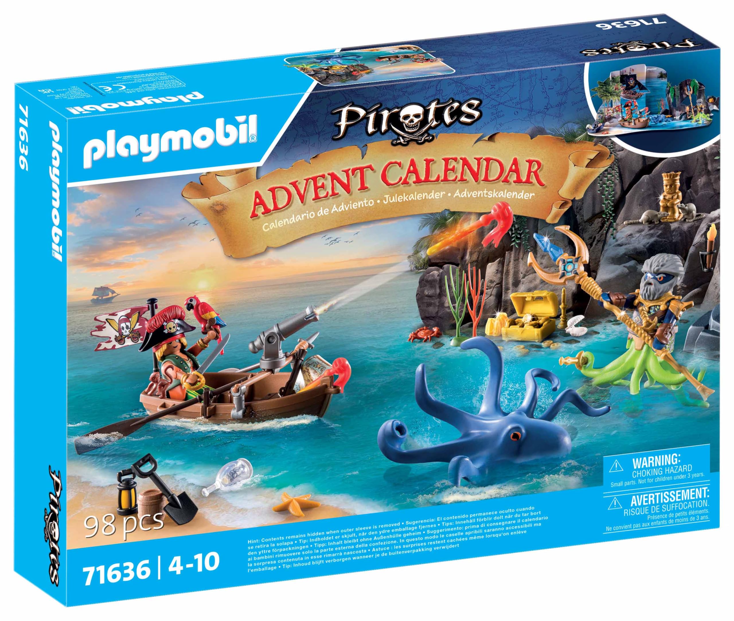 Playmobil 71636 Advent Calendar: Pirates - 24-Day Treasure Hunt Countdown for Kids Ages 4+ 7