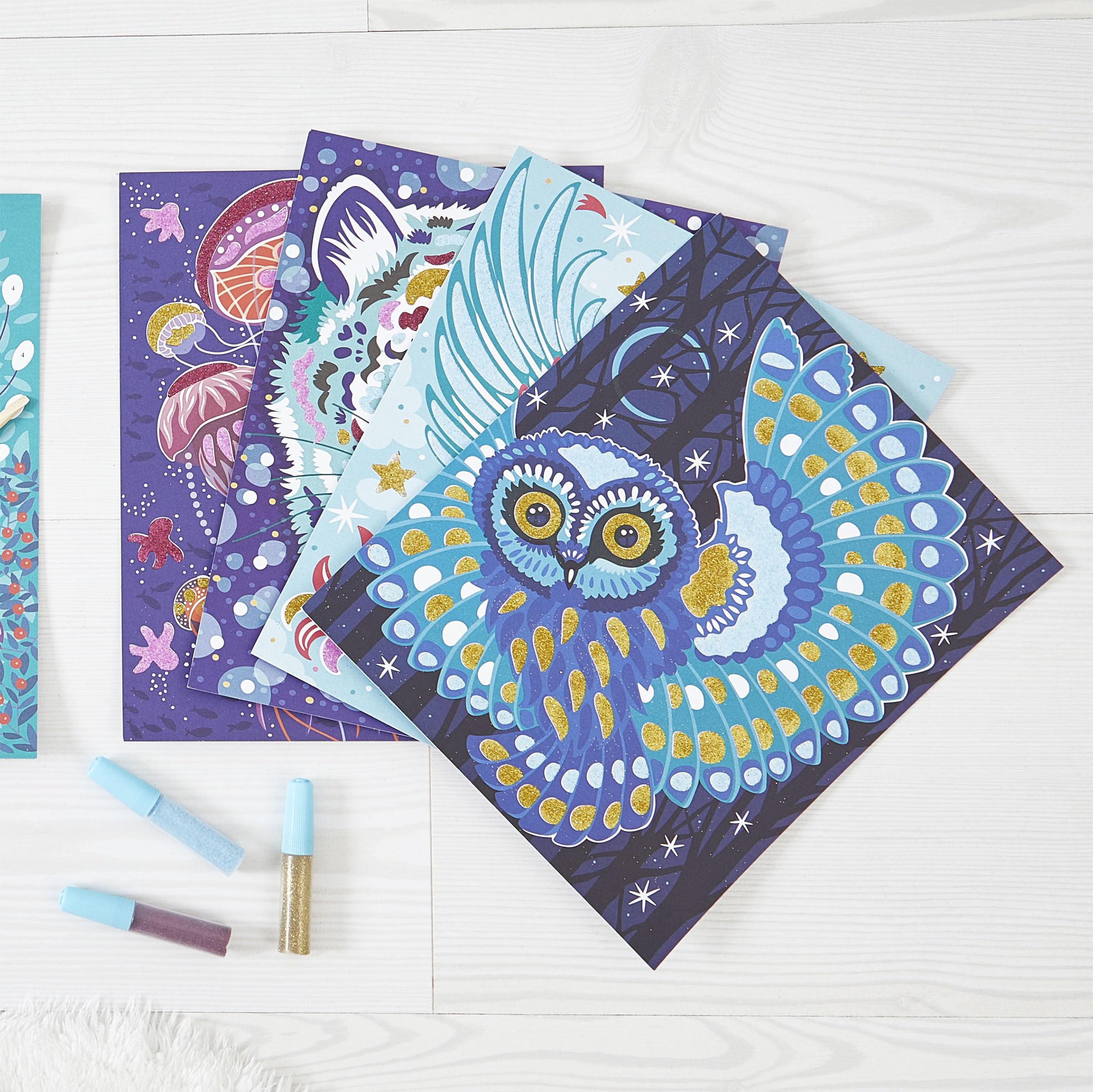 Janod Sparkling Glitter and Sand Animals - Children's Craft Activity Kit 6