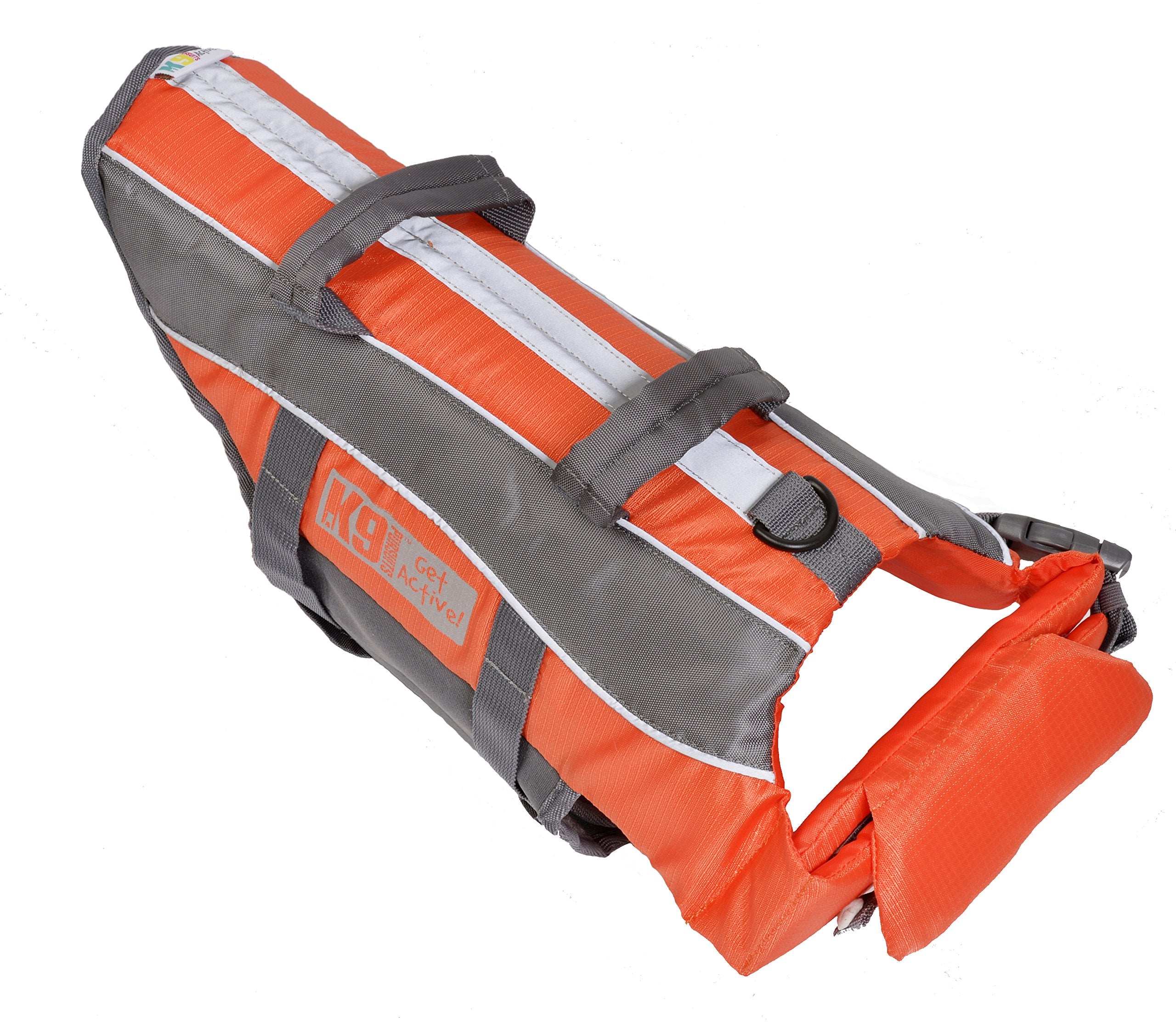 K9 Pursuits High Visibility Life Jacket - Medium Size | Water Recovery Handle | Reflective Accents