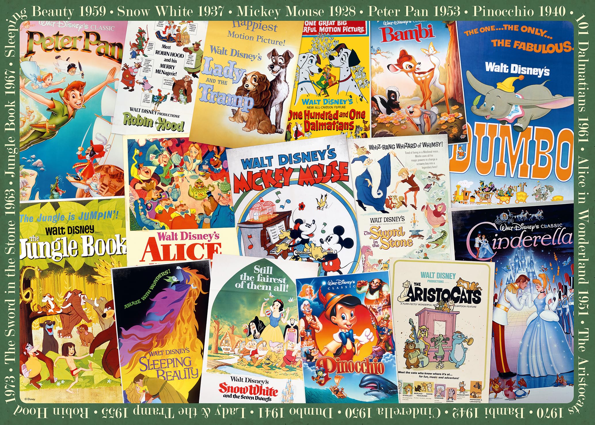 Ravensburger Disney Vintage Classic Movie Posters Jigsaw Puzzle - 1000 Pieces | 70x50cm