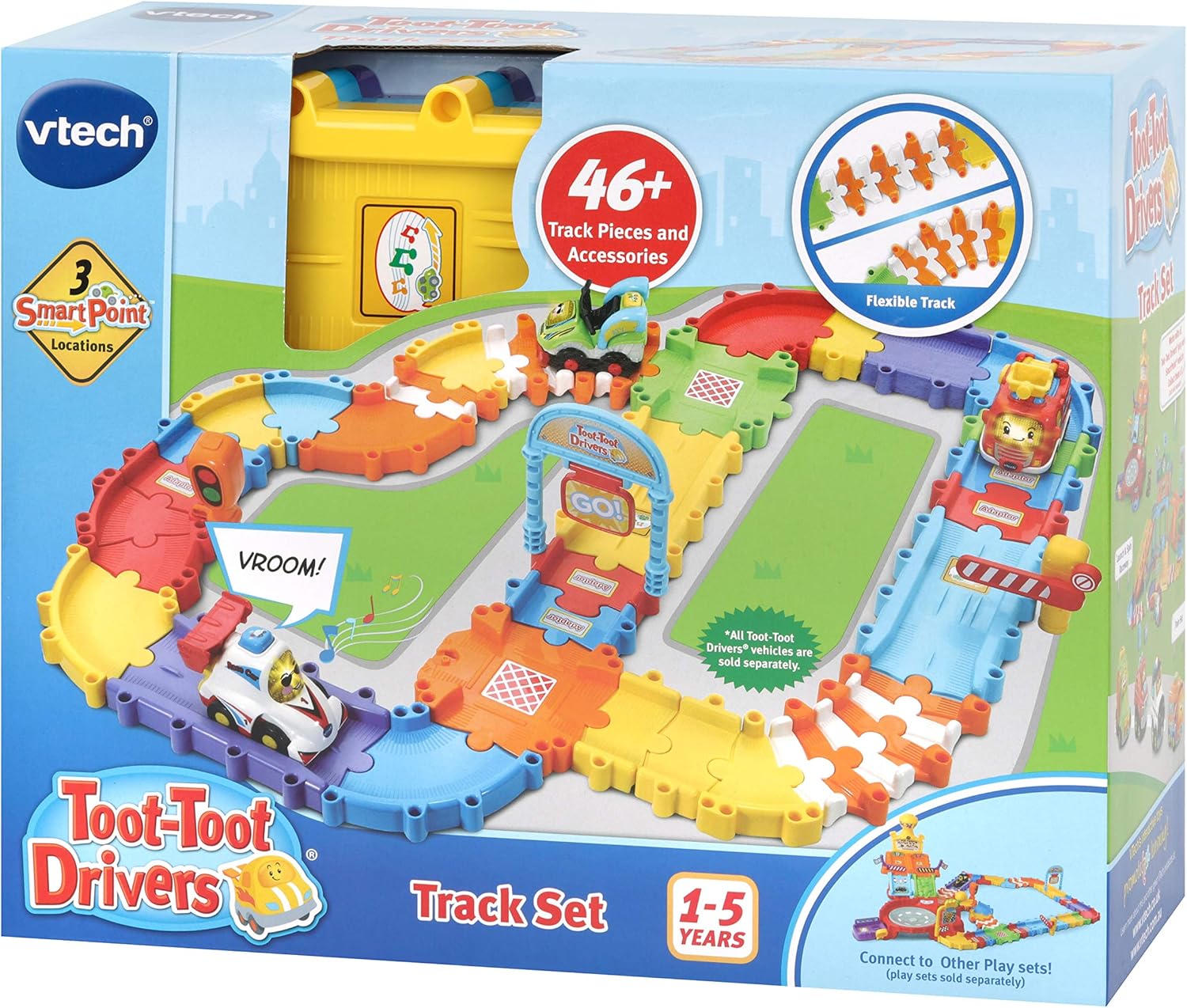 VTech Toot-Toot Drivers Track Set - 46-Piece Interactive Car Playset for Toddlers 12M+ 4