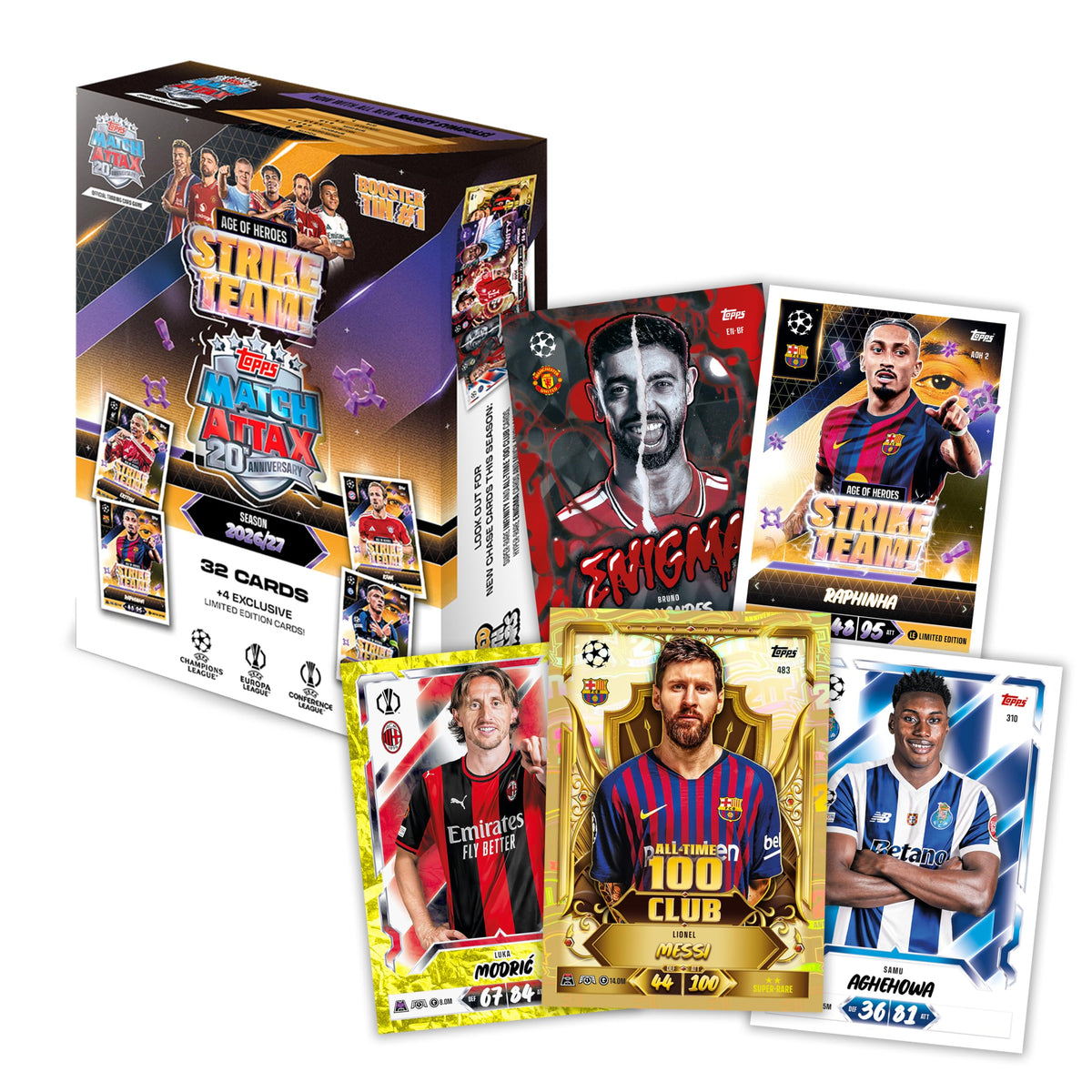 Topps Match Attax UEFA Club Competitions 2026/27 Booster Tin 1 (Strike Team) - 36 Cards