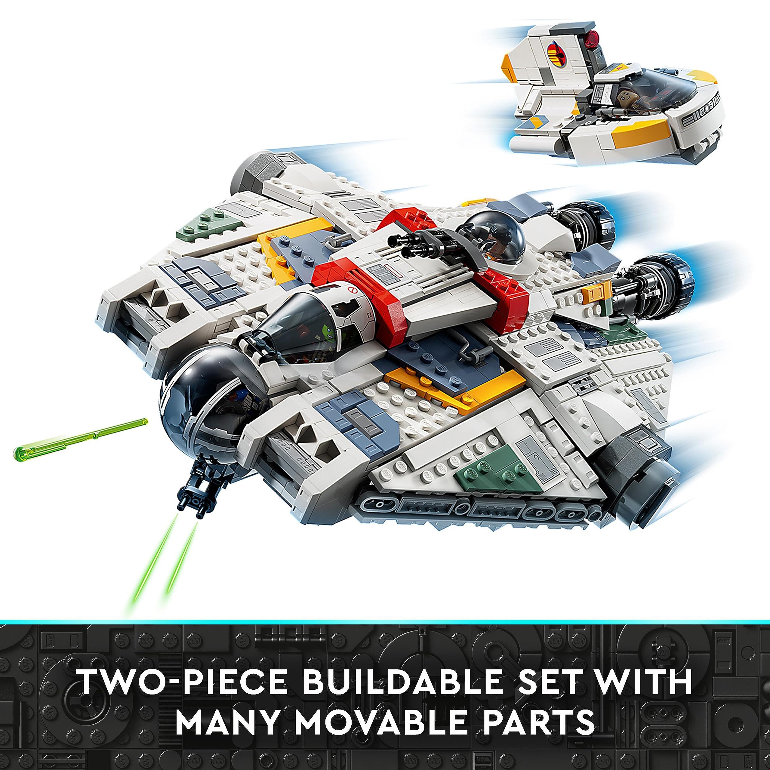 LEGO 75357 Star Wars Ghost & Phantom II Set with 2 Brick-Built Ahsoka - Building Toy for Ages 10+ 7