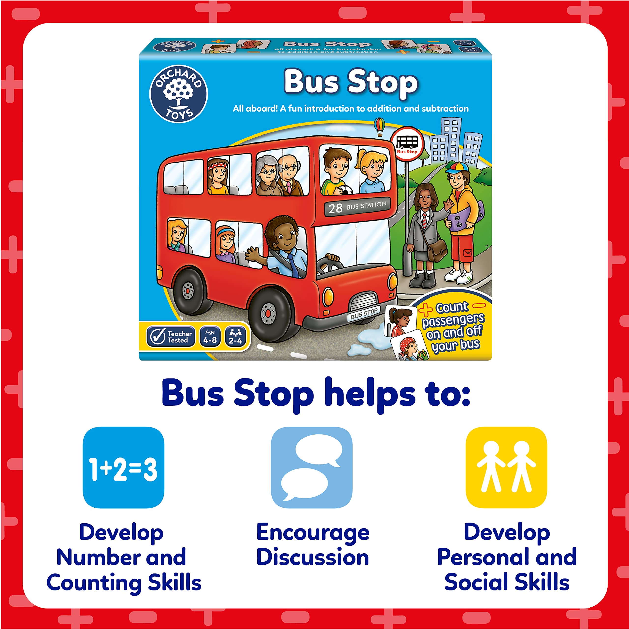 Orchard Toys Bus Stop Game - Educational Addition and Subtraction Board Game for Kids 4-8 5