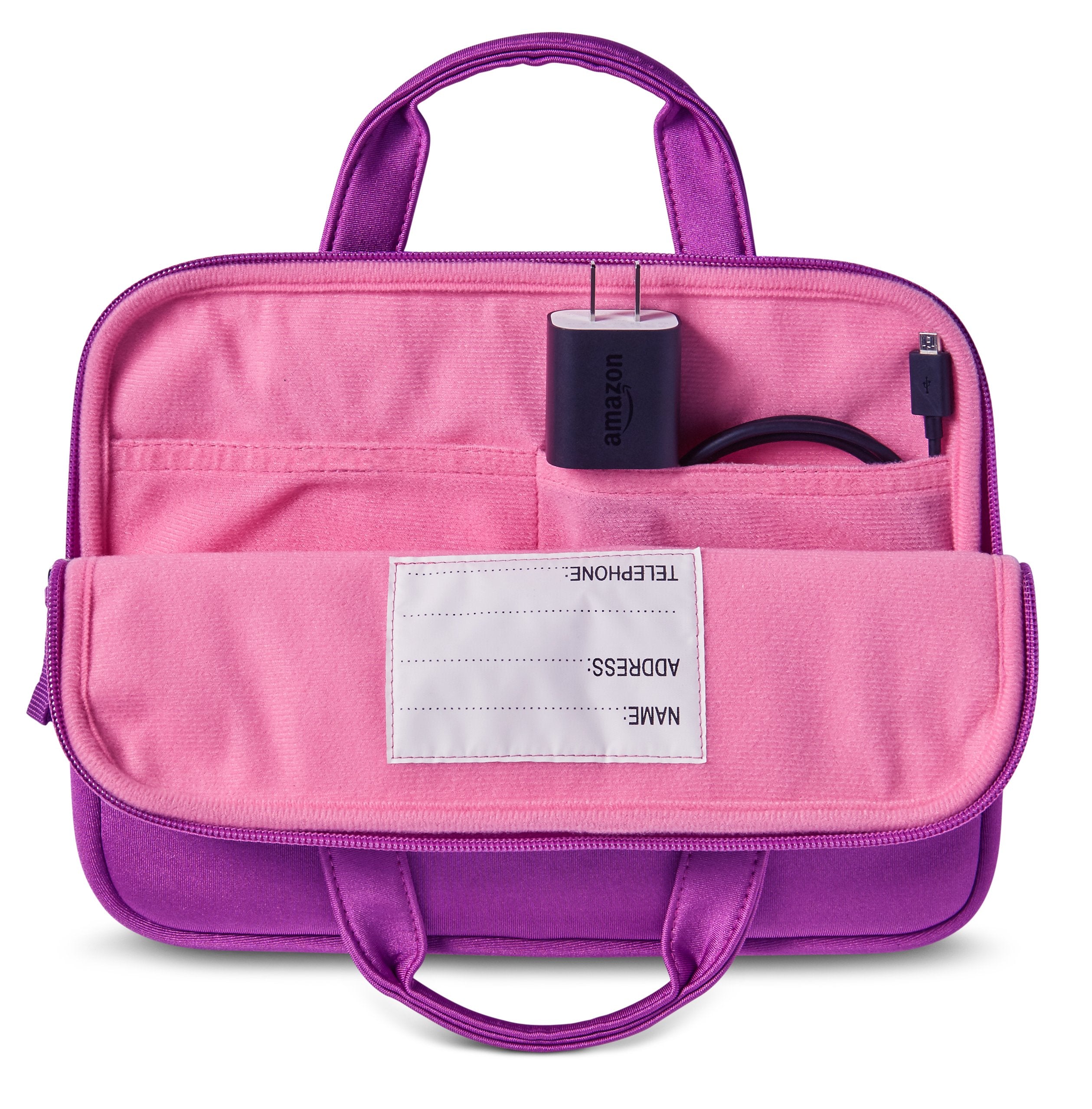 NuPro Zipper Sleeve for Fire HD 10 Kids Edition Tablet | Purple/Pink | Fits Bumper
