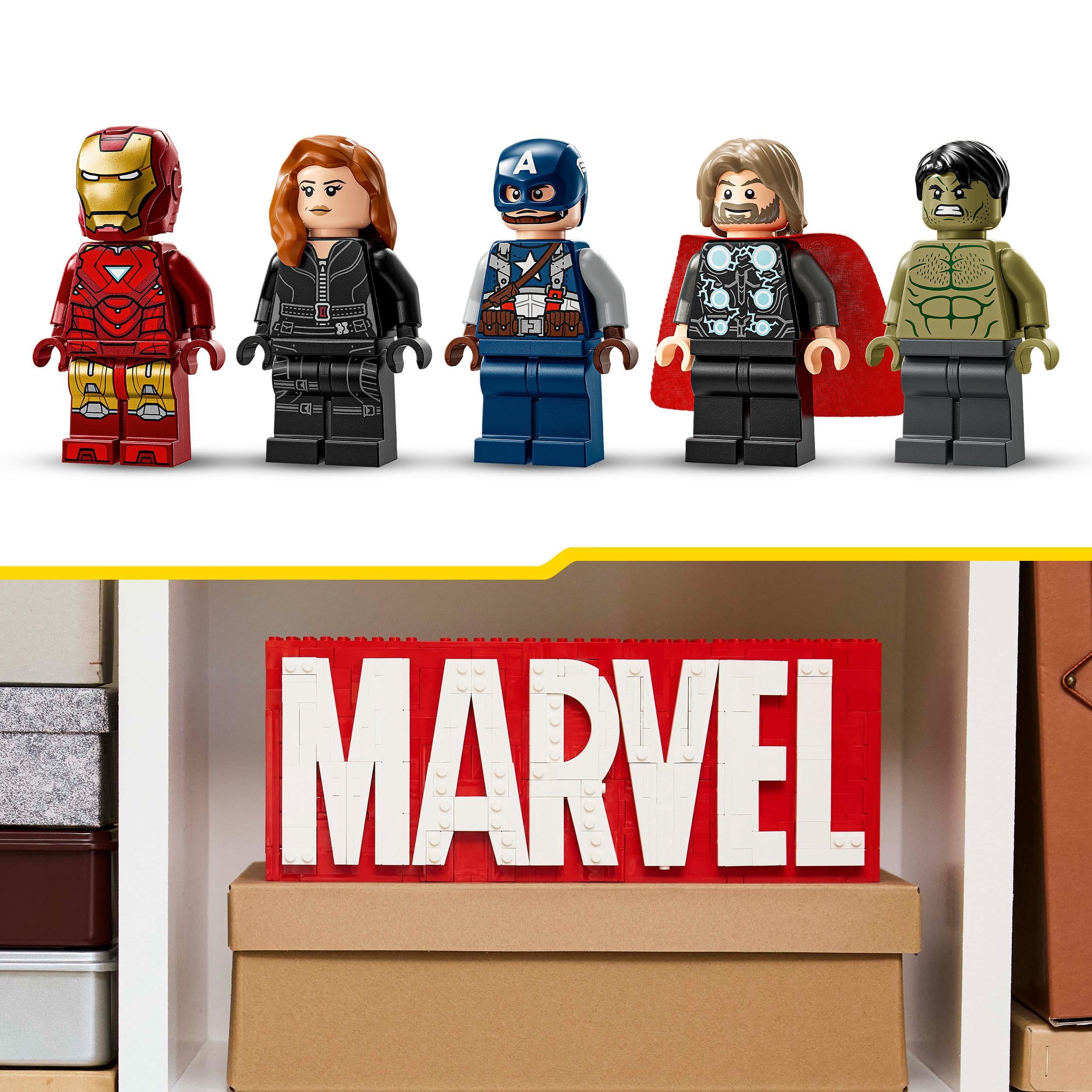 LEGO Marvel: MARVEL Logo & Minifigures - Buildable Super Hero Playset for Ages 12+ 8