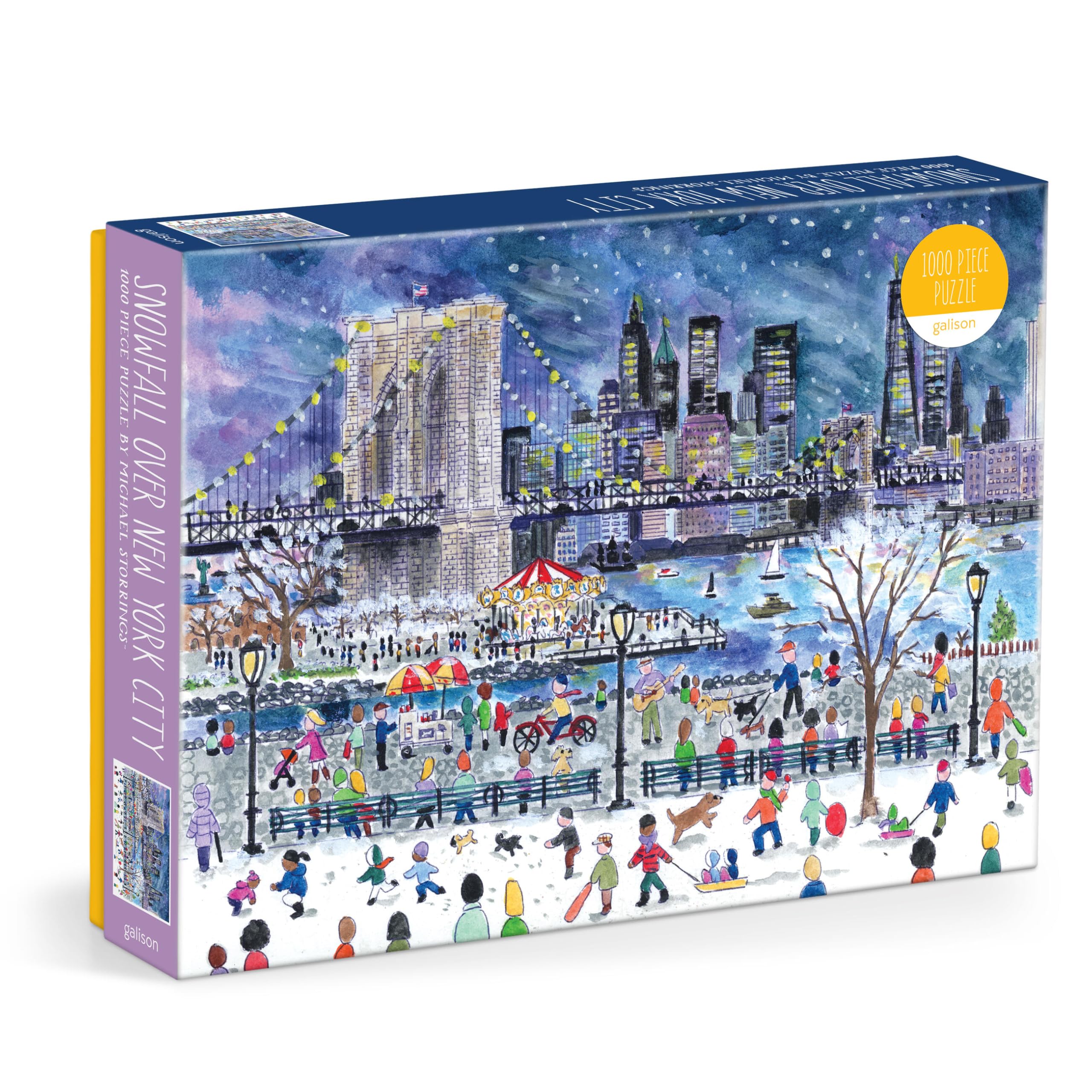 Galison Michael Storrings Brooklyn Bridge in Winter – 1000 Piece Jigsaw Puzzle